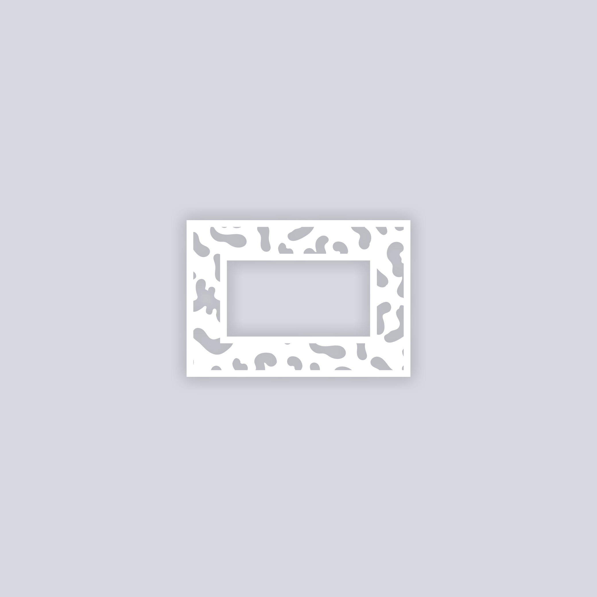 Abstract Floral Rectangle Rim Clay Stencil
