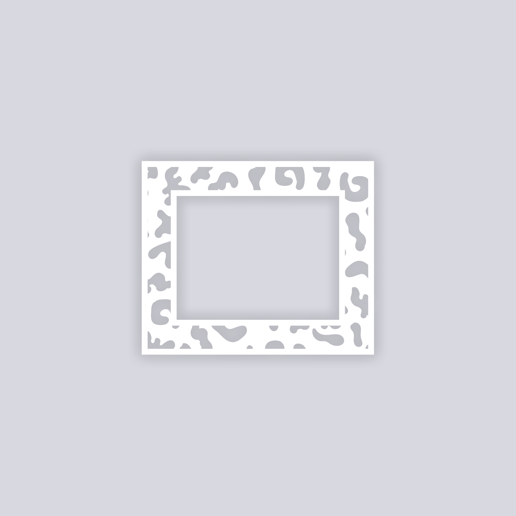 Abstract Floral Rectangle Rim Clay Stencil