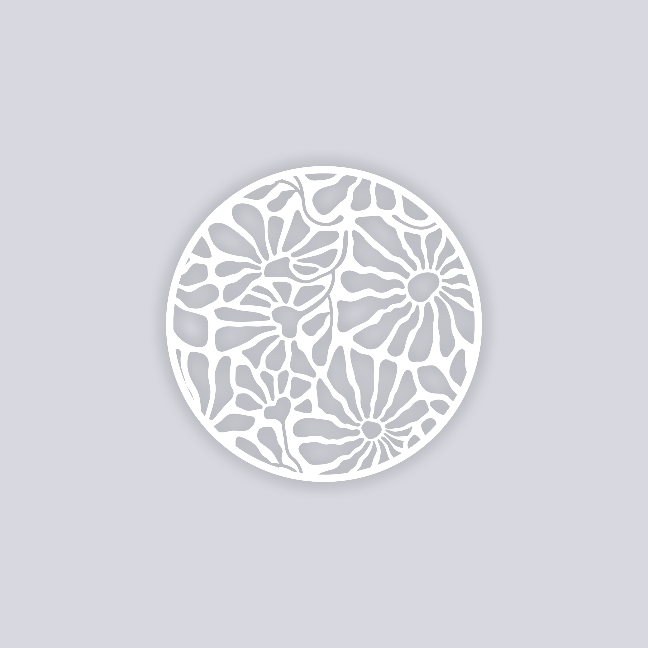 Abstract Floral Circle Clay Stencil
