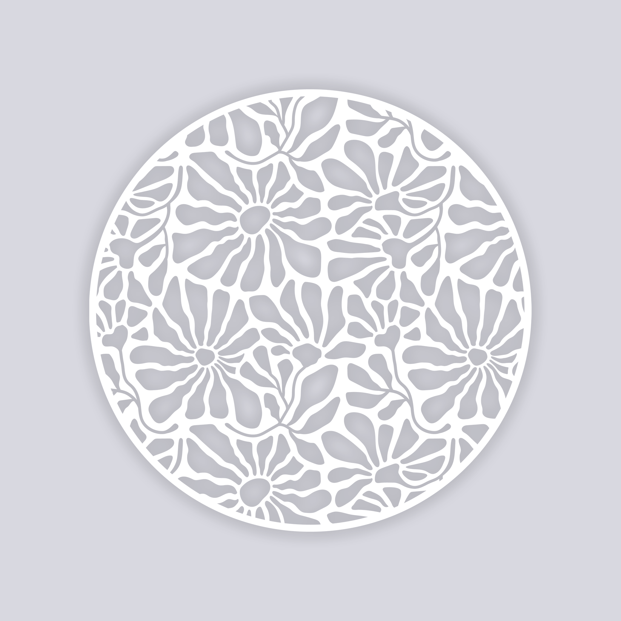 Abstract Floral Circle Clay Stencil