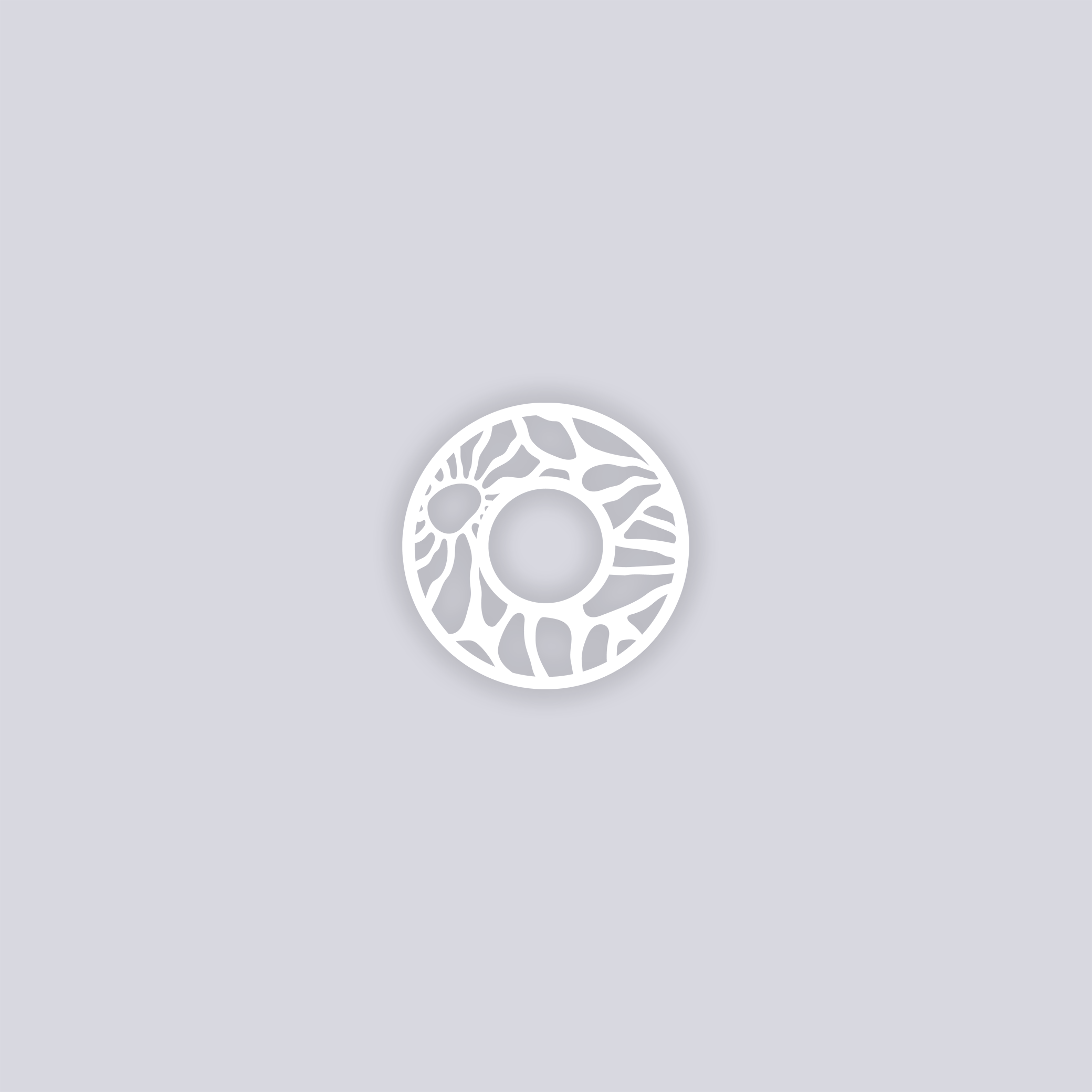 Abstract Floral Circle Rim Clay Stencil
