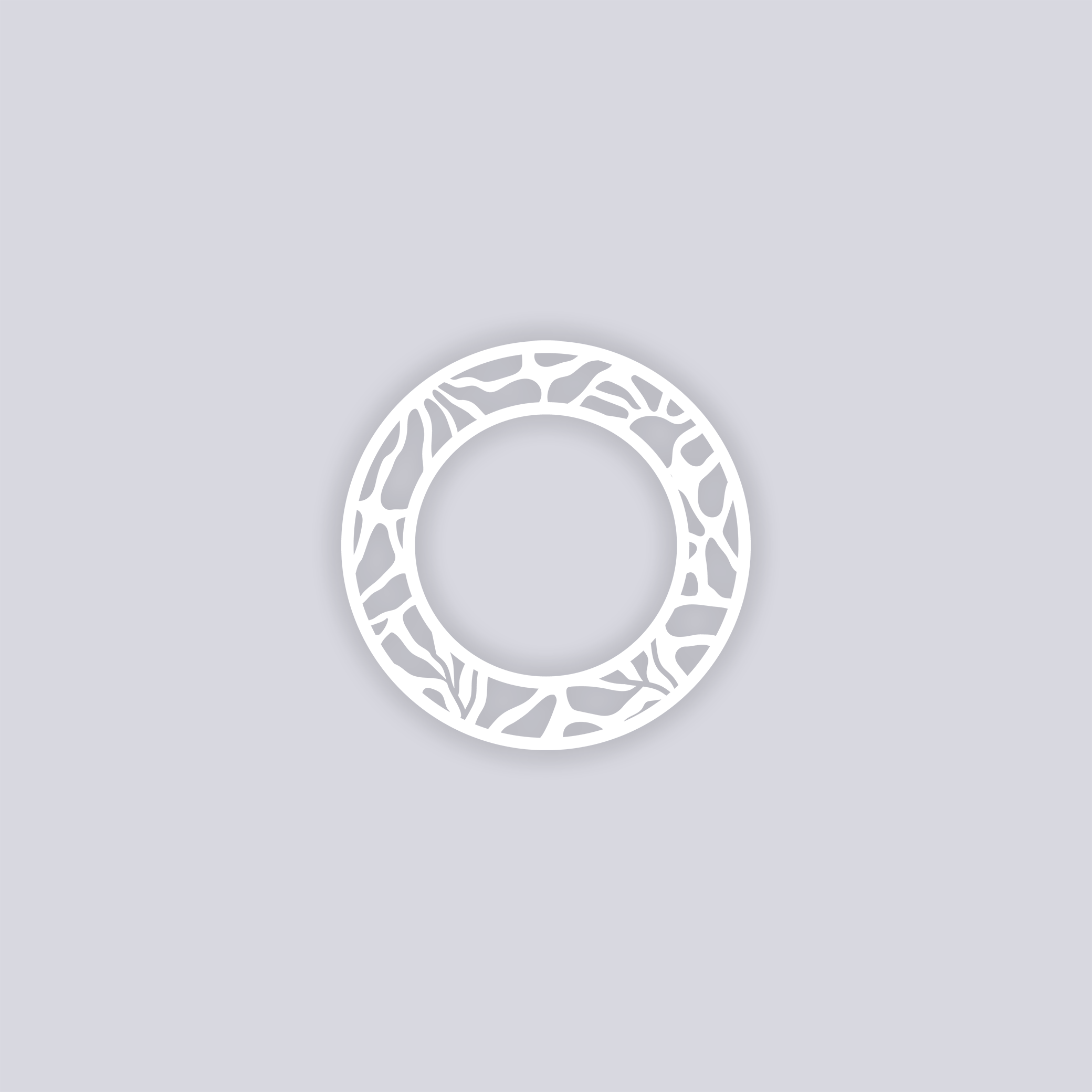 Abstract Floral Circle Rim Clay Stencil