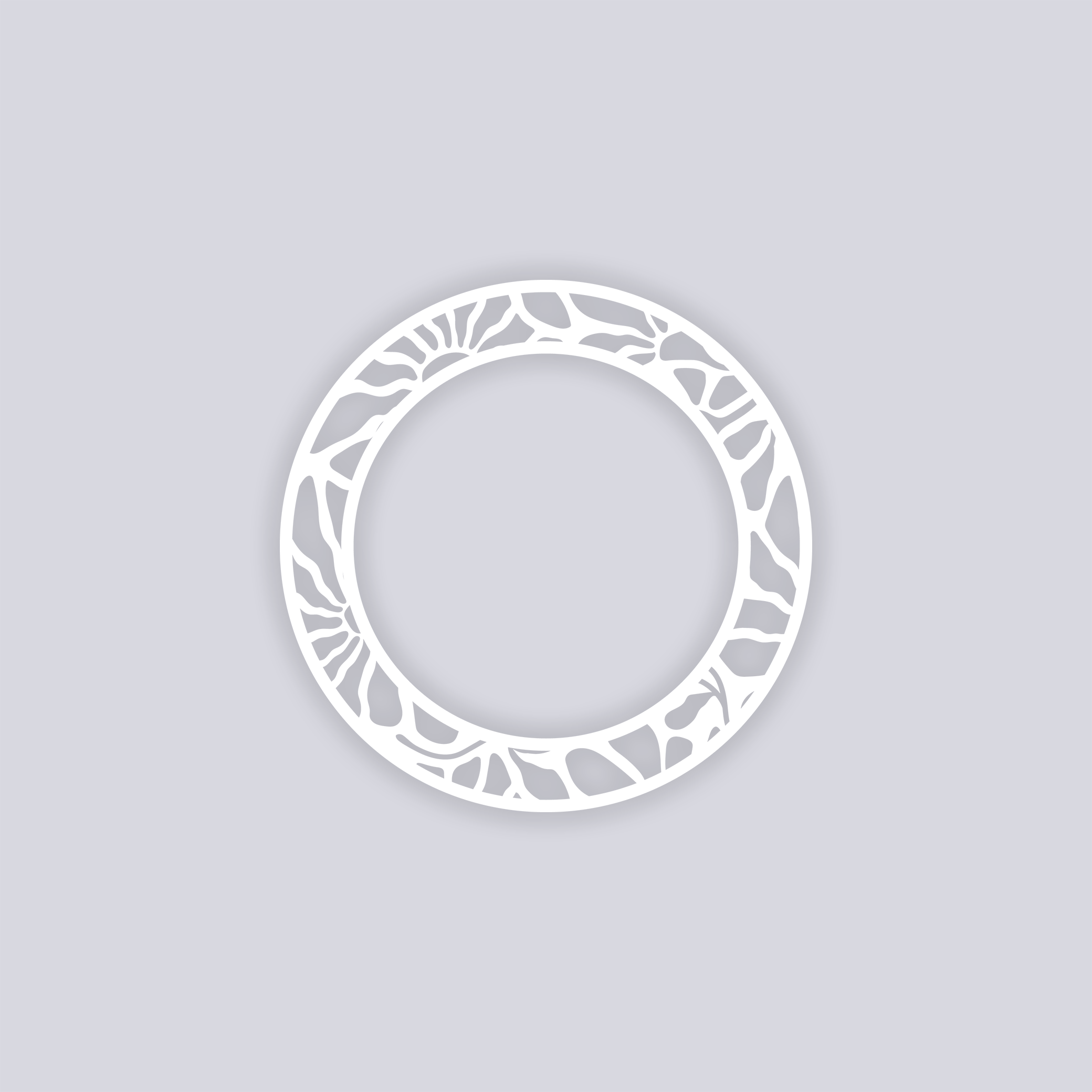 Abstract Floral Circle Rim Clay Stencil