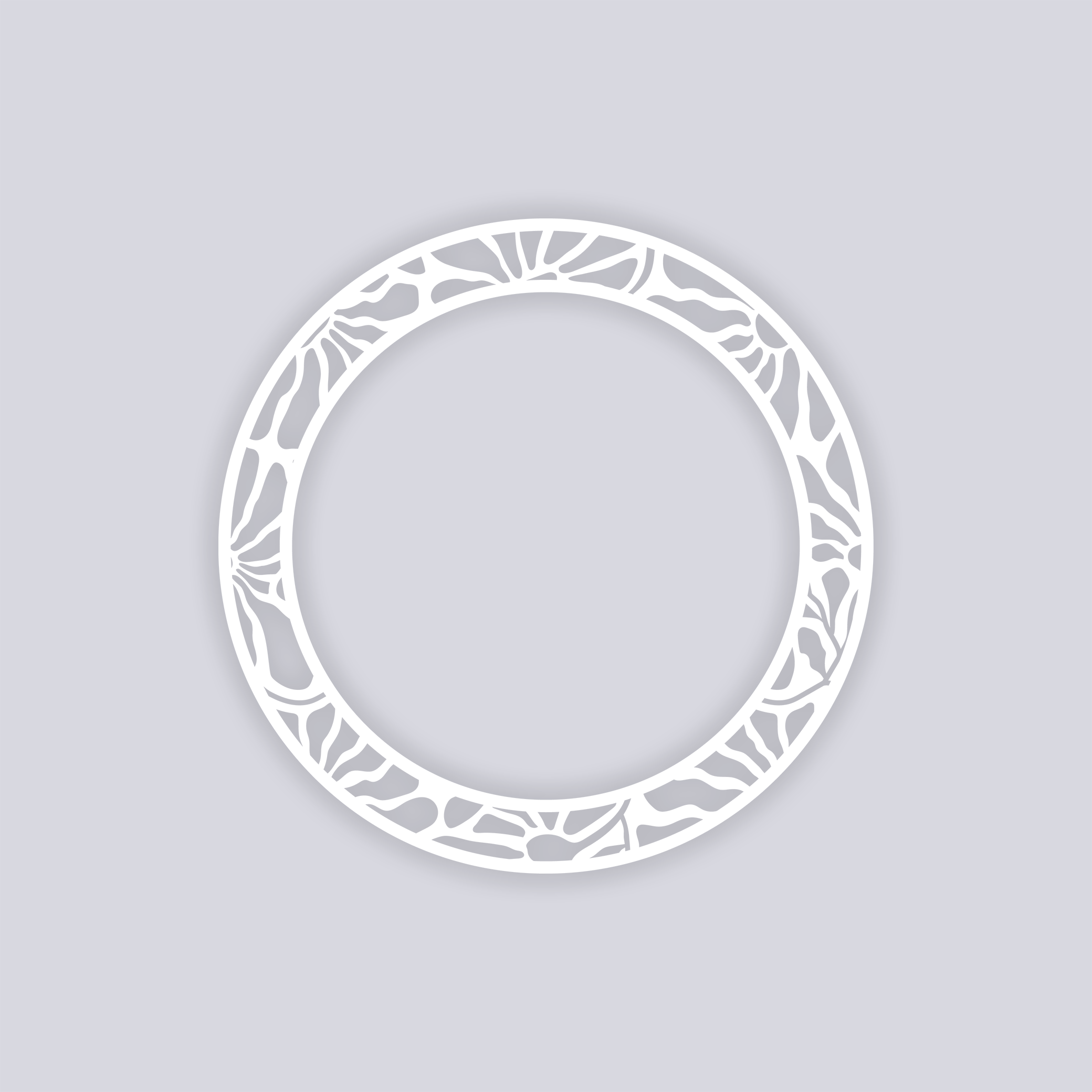 Abstract Floral Circle Rim Clay Stencil