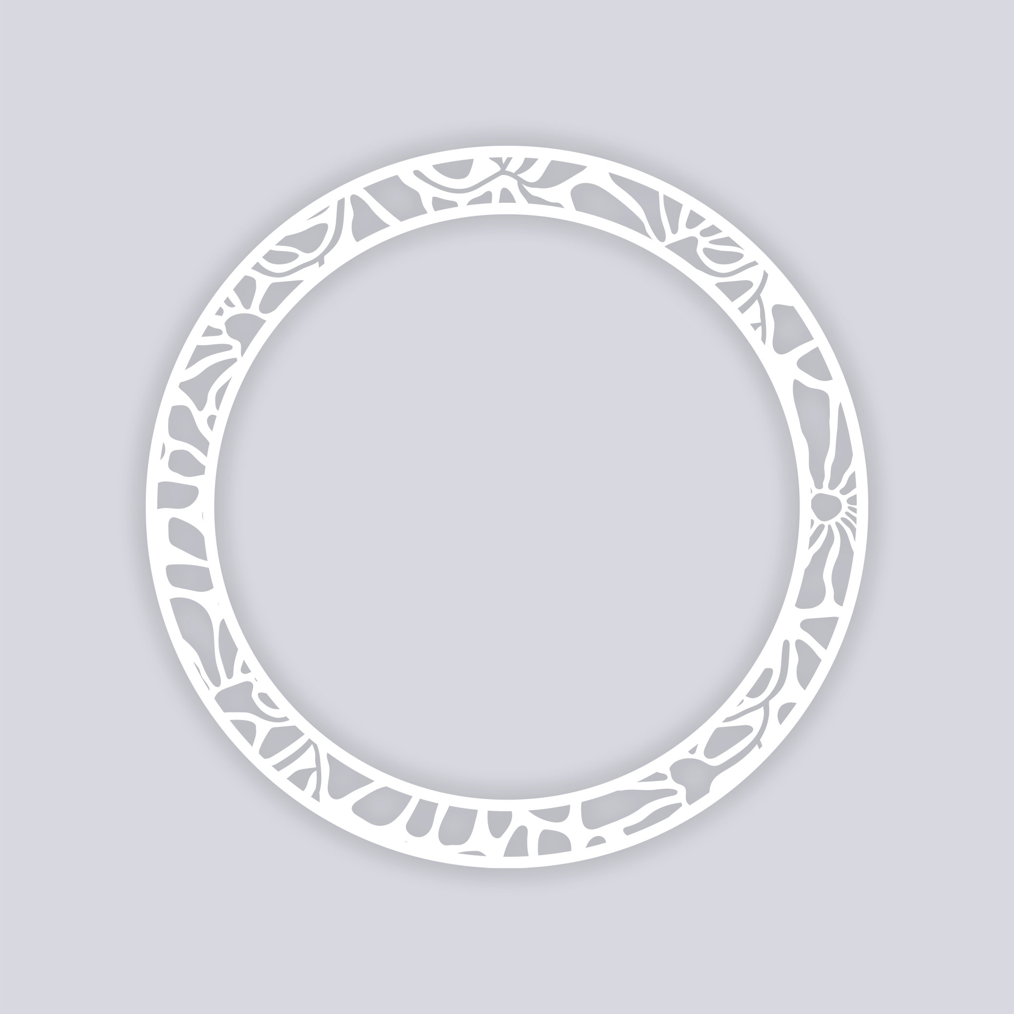 Abstract Floral Circle Rim Clay Stencil