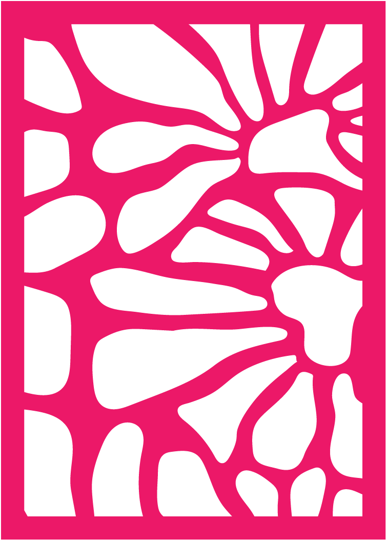 Abstract Floral Rectangle Clay Stencil