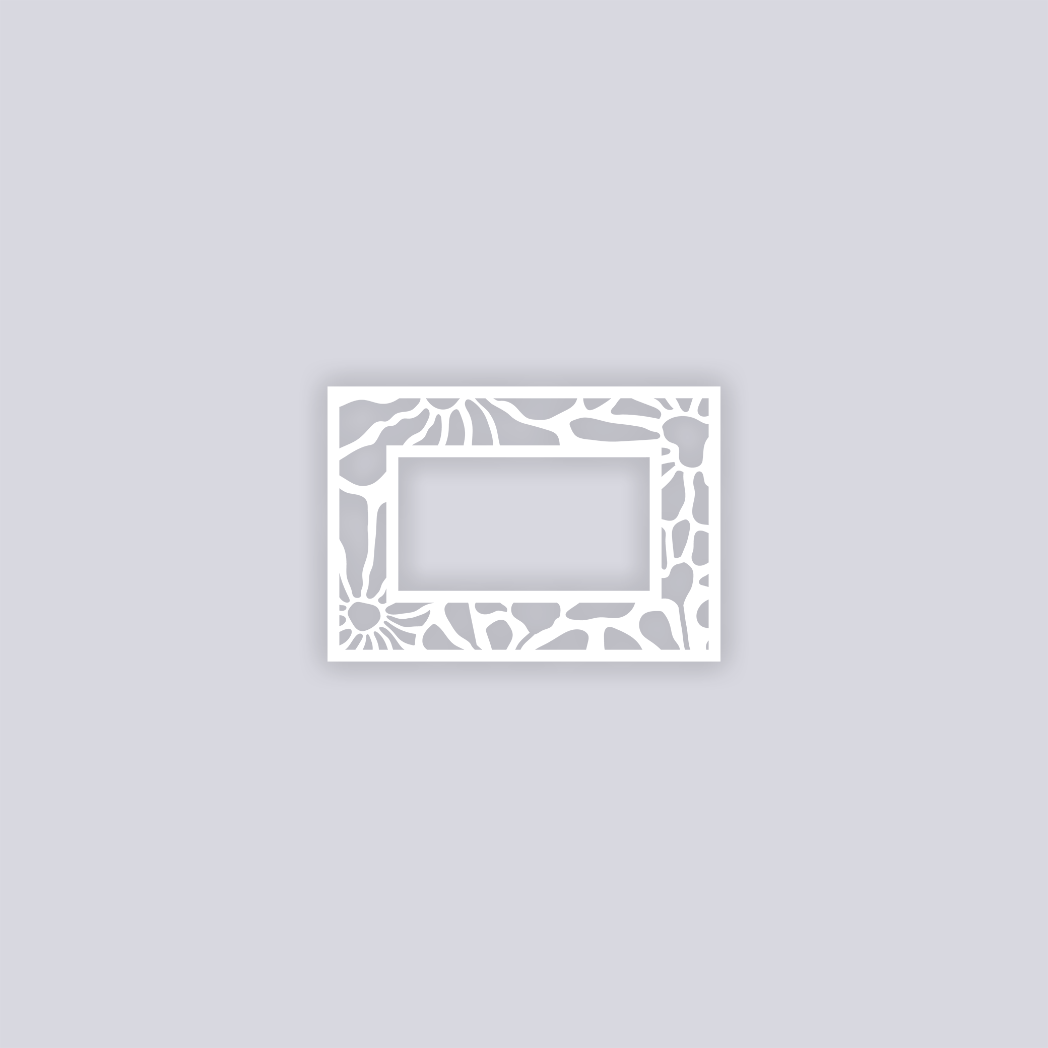 Abstract Floral Rectangle Rim Clay Stencil