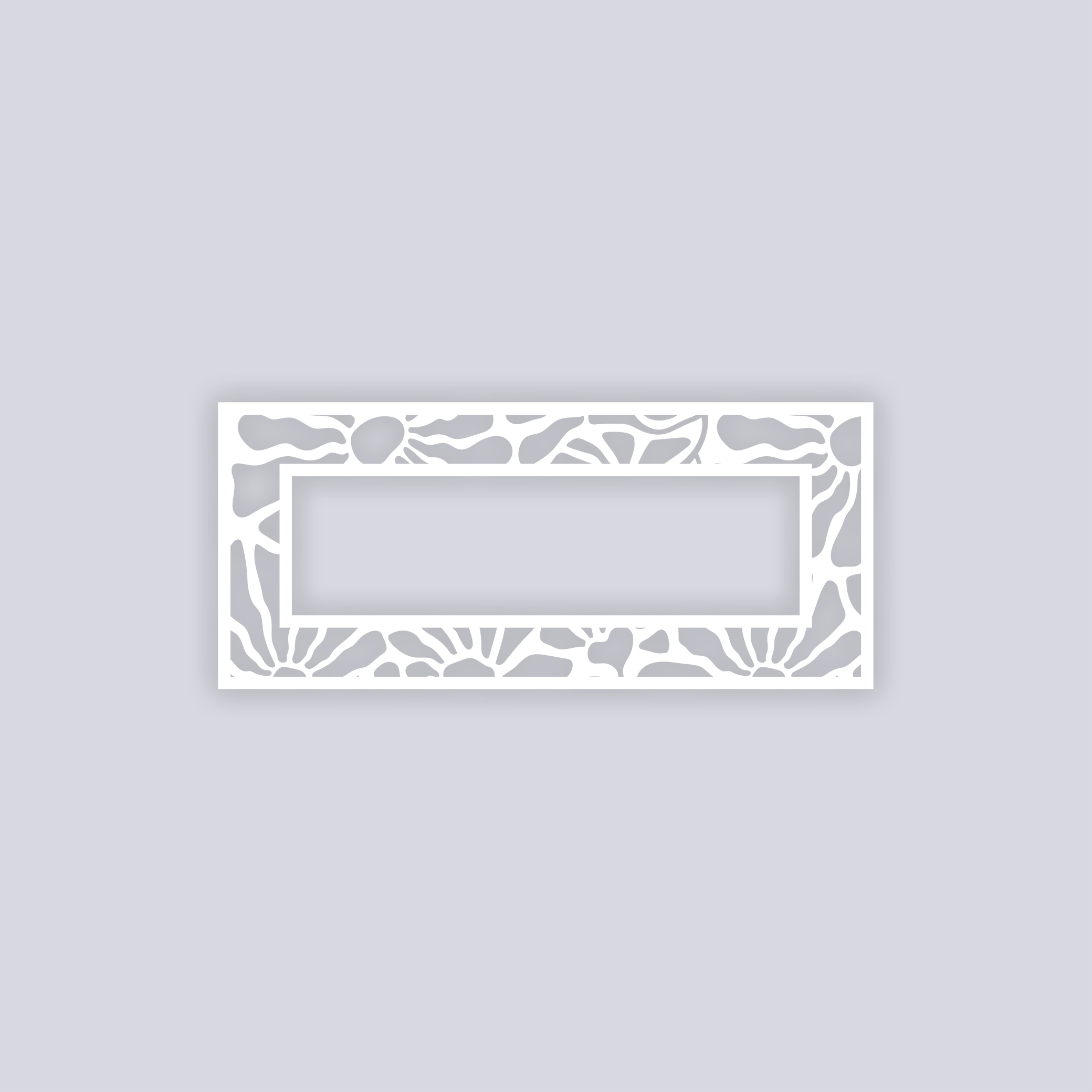 Abstract Floral Rectangle Rim Clay Stencil