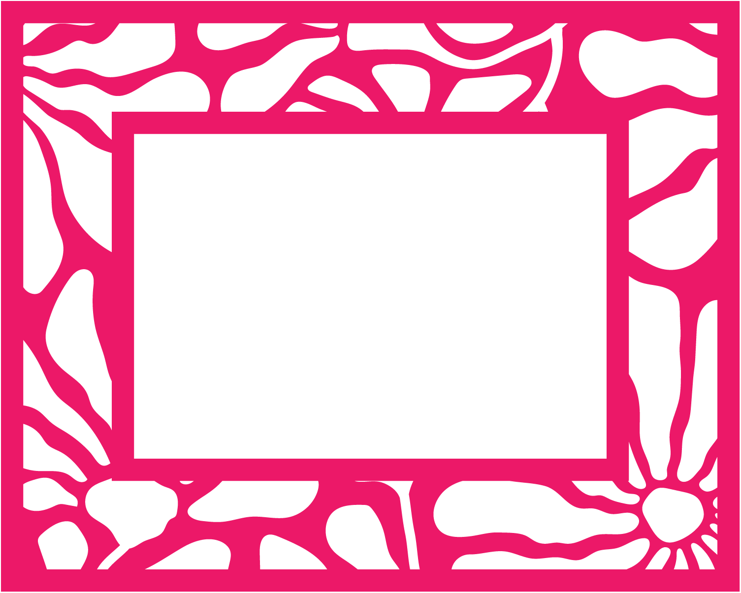 Abstract Floral Rectangle Rim Clay Stencil