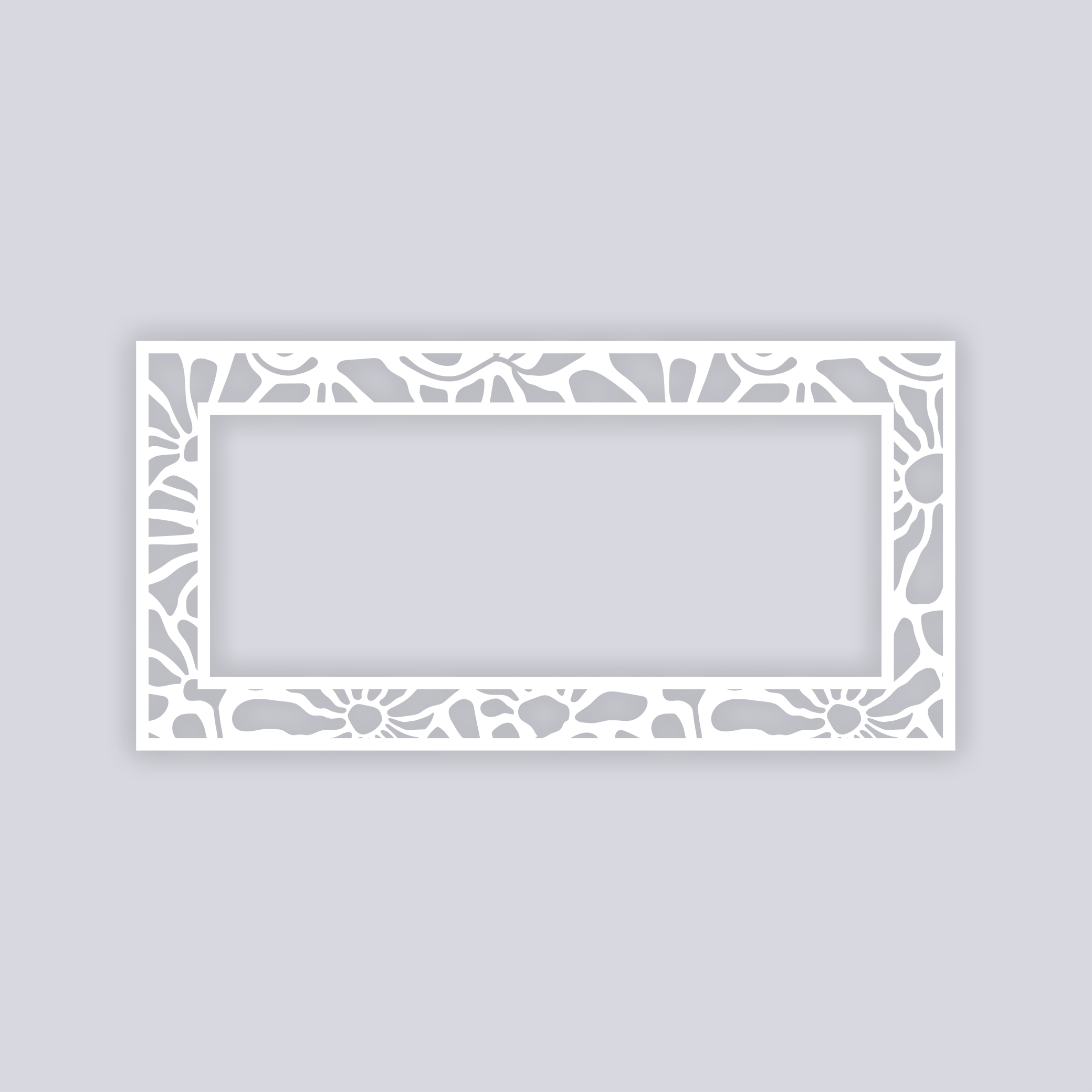 Abstract Floral Rectangle Rim Clay Stencil