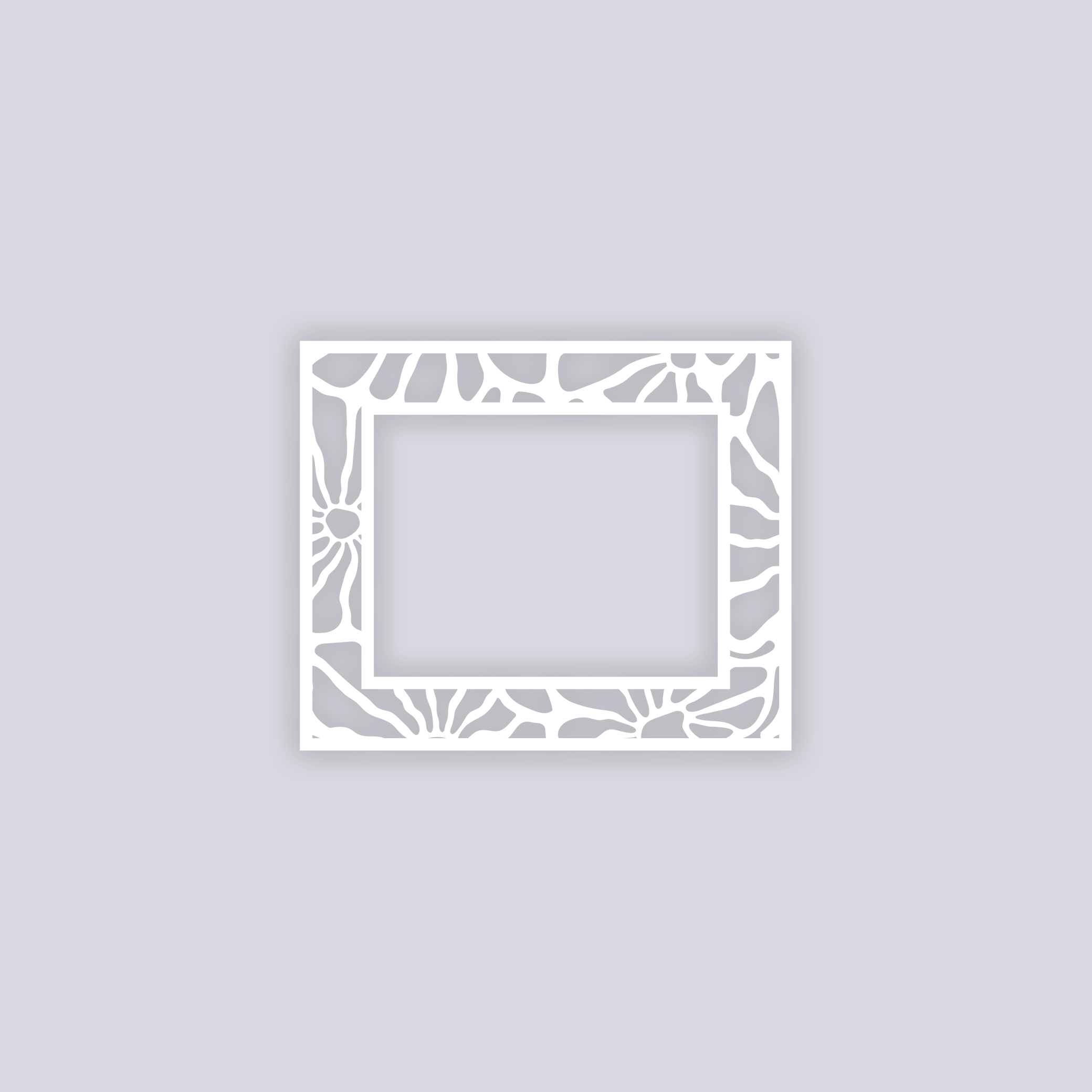 Abstract Floral Rectangle Rim Clay Stencil