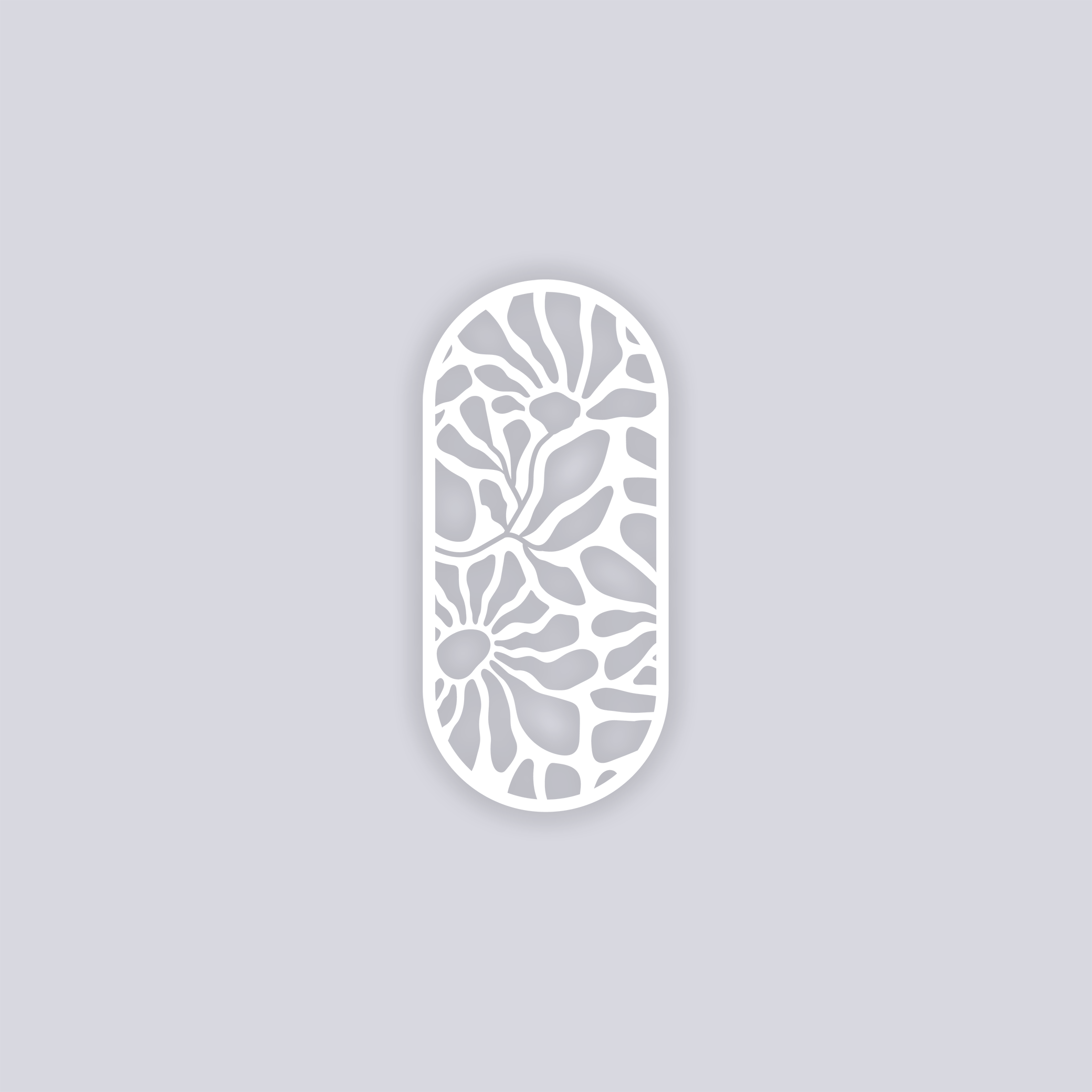 Abstract Floral Rounded Rectangle Clay Stencil