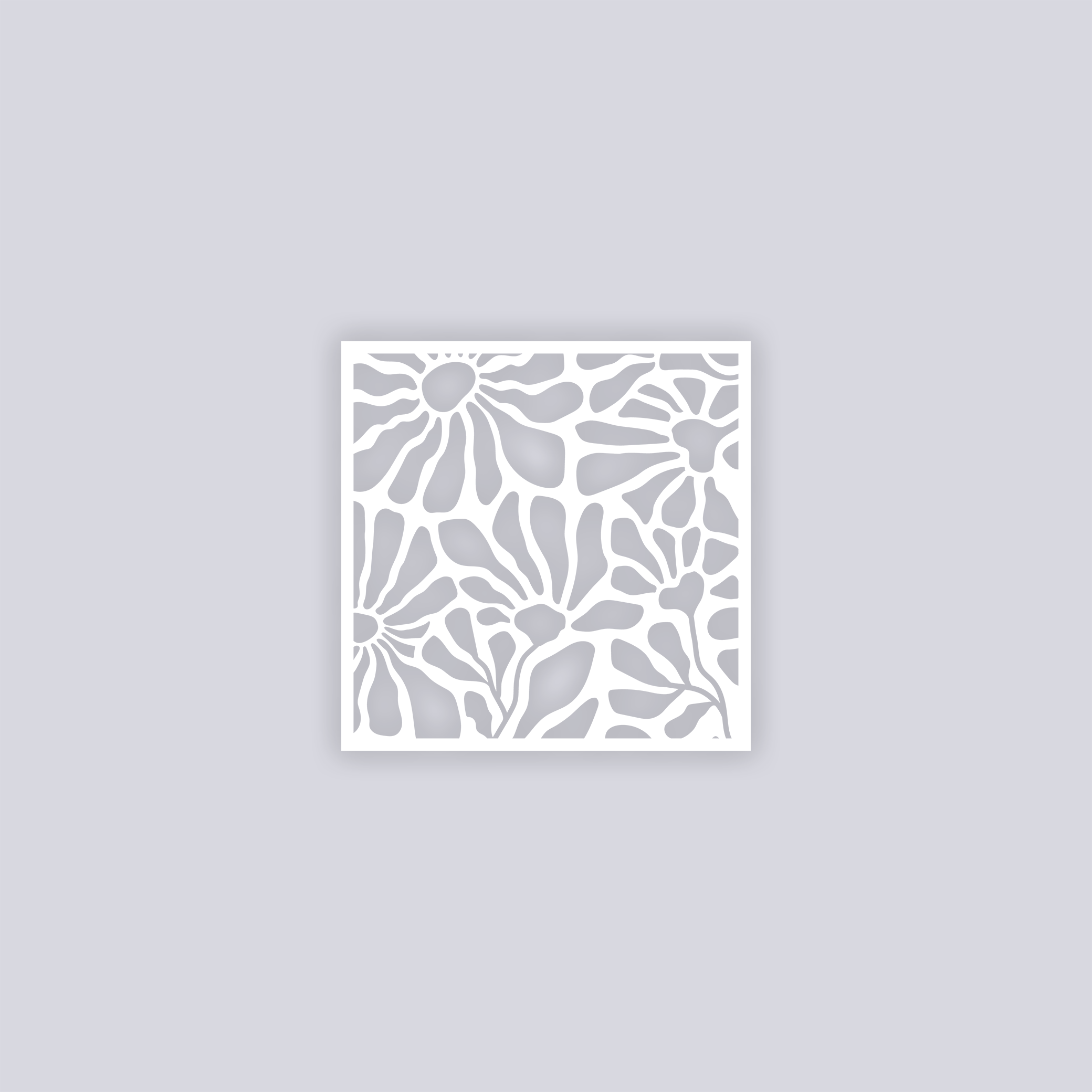 Abstract Floral Square Clay Stencil