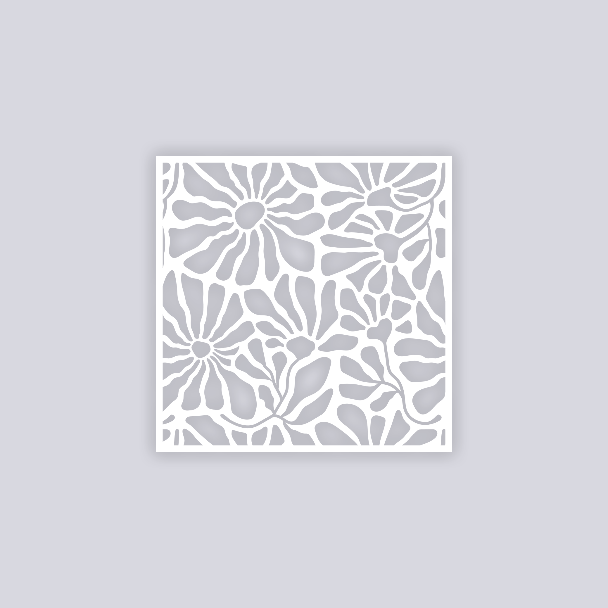 Abstract Floral Square Clay Stencil