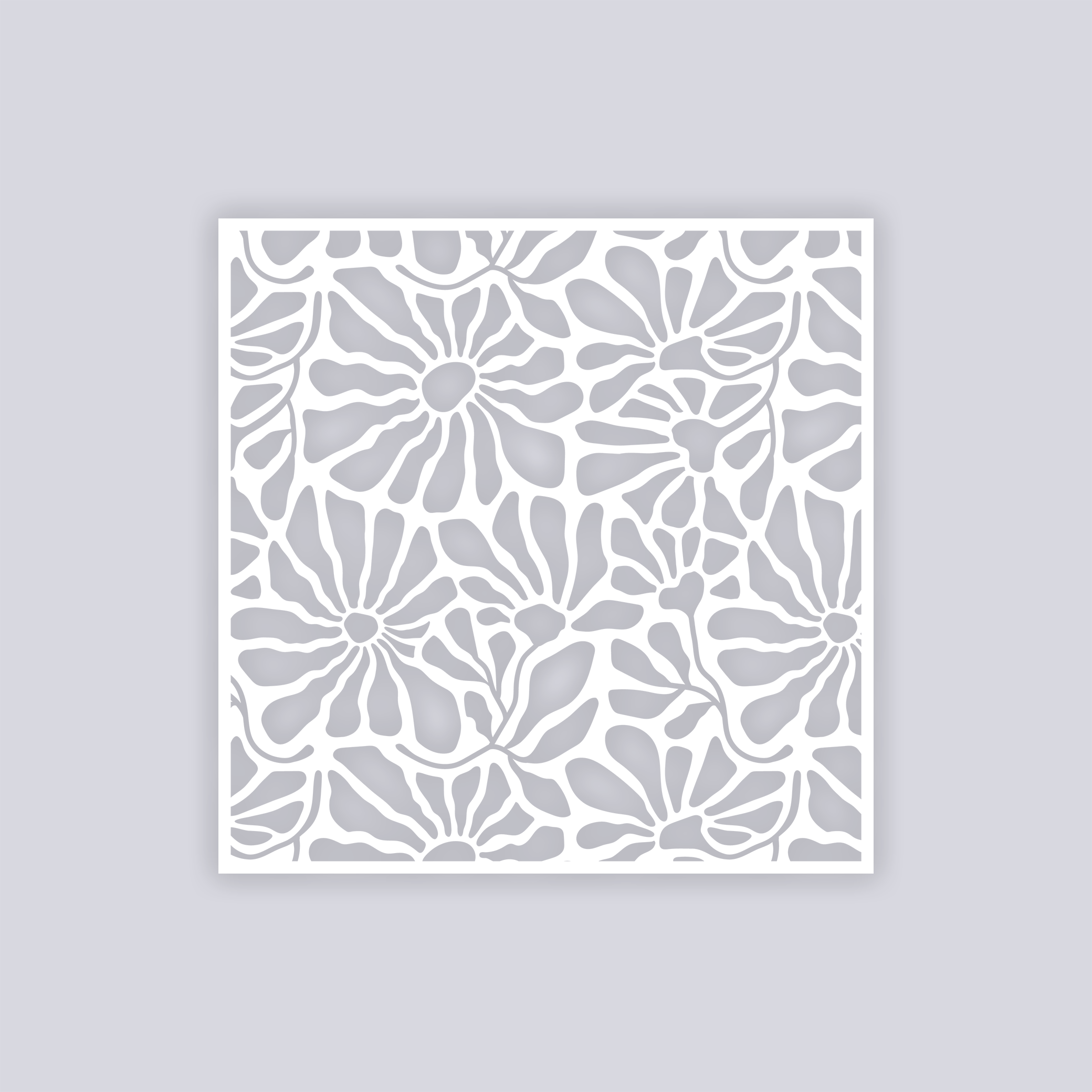 Abstract Floral Square Clay Stencil
