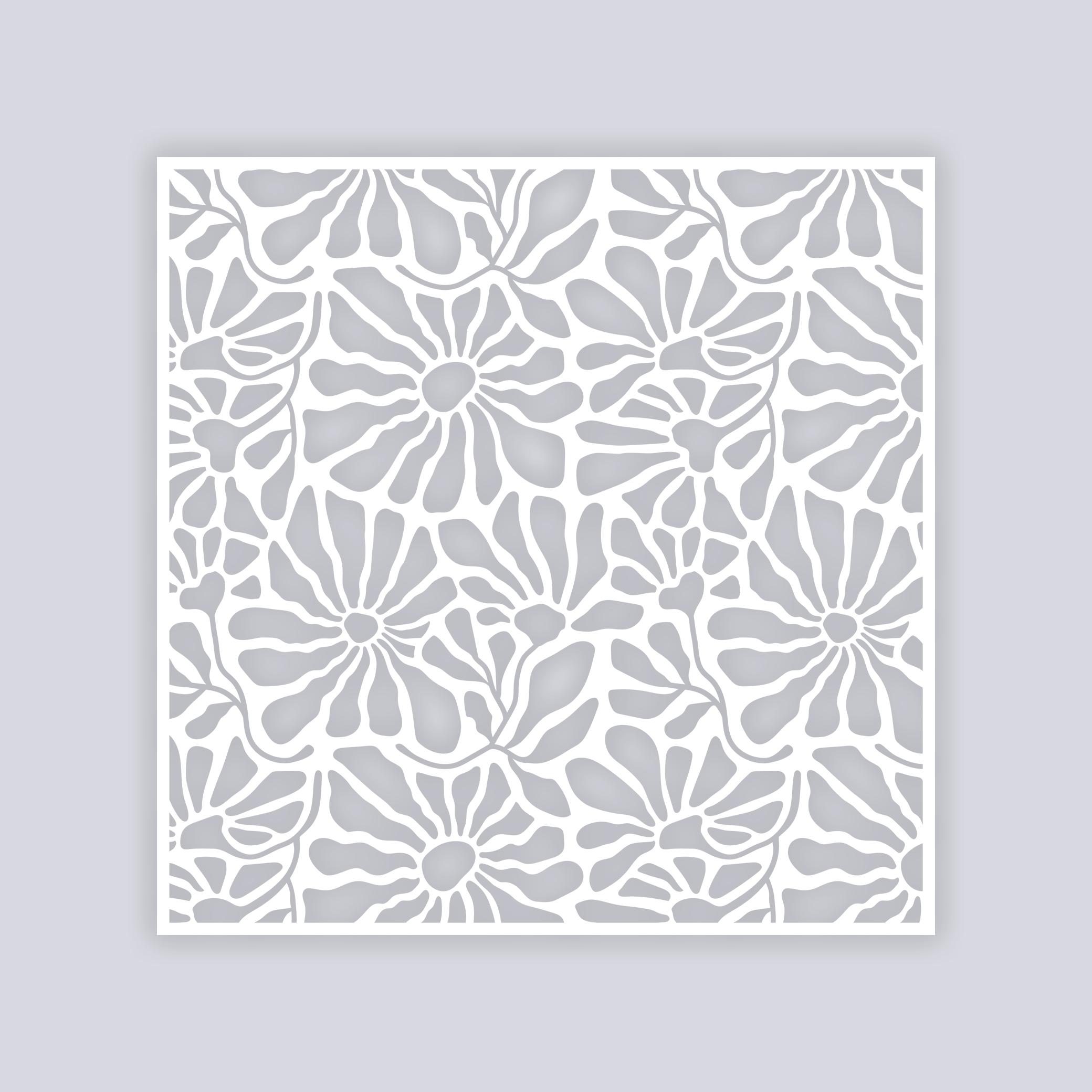 Abstract Floral Square Clay Stencil