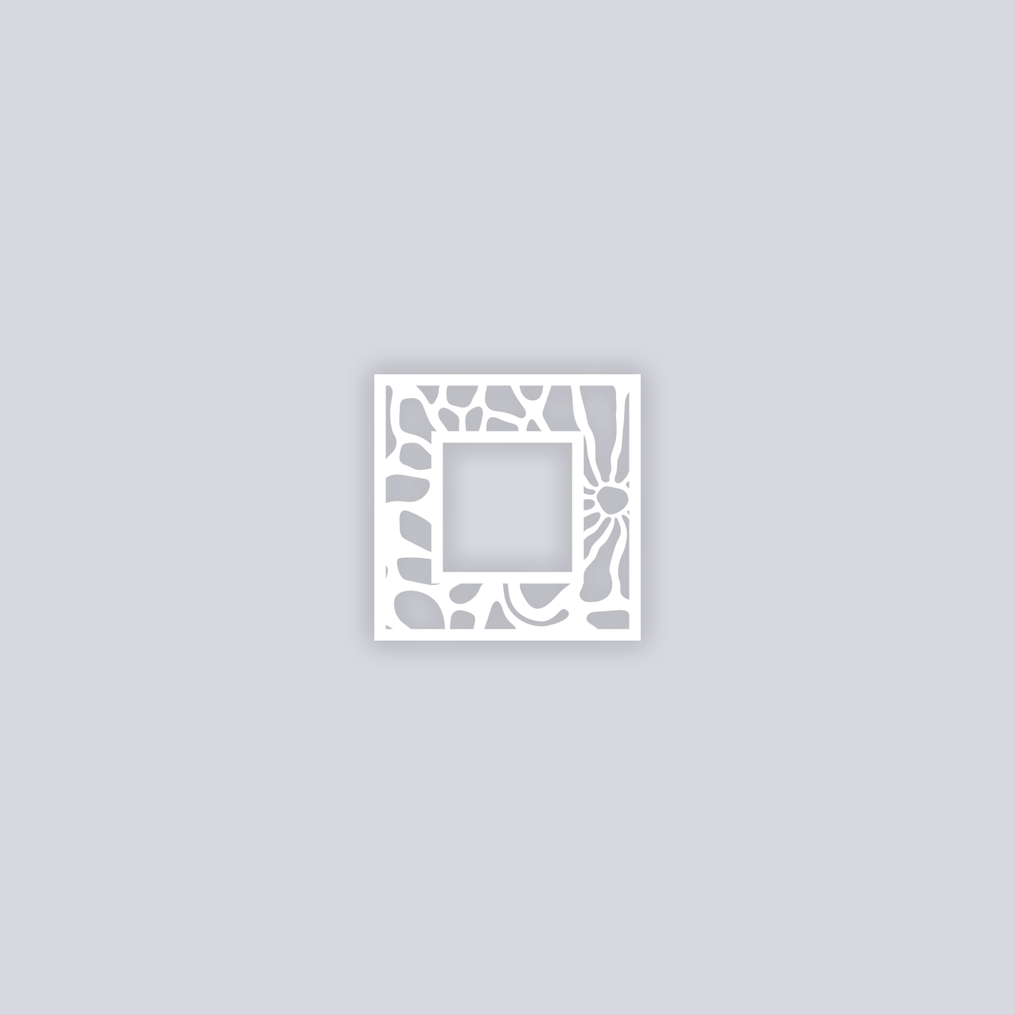 Abstract Floral Square Rim Clay Stencil