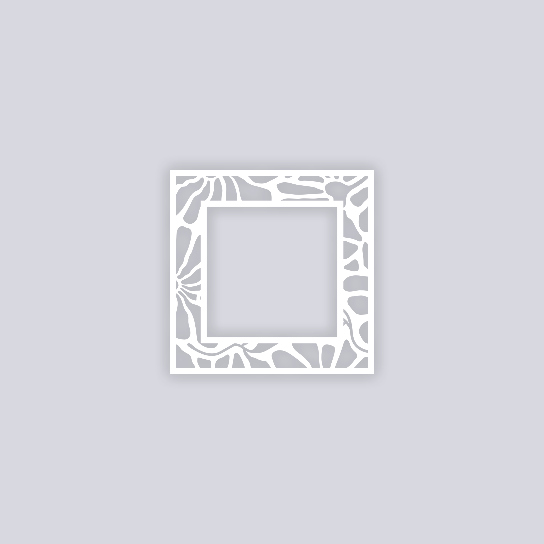 Abstract Floral Square Rim Clay Stencil