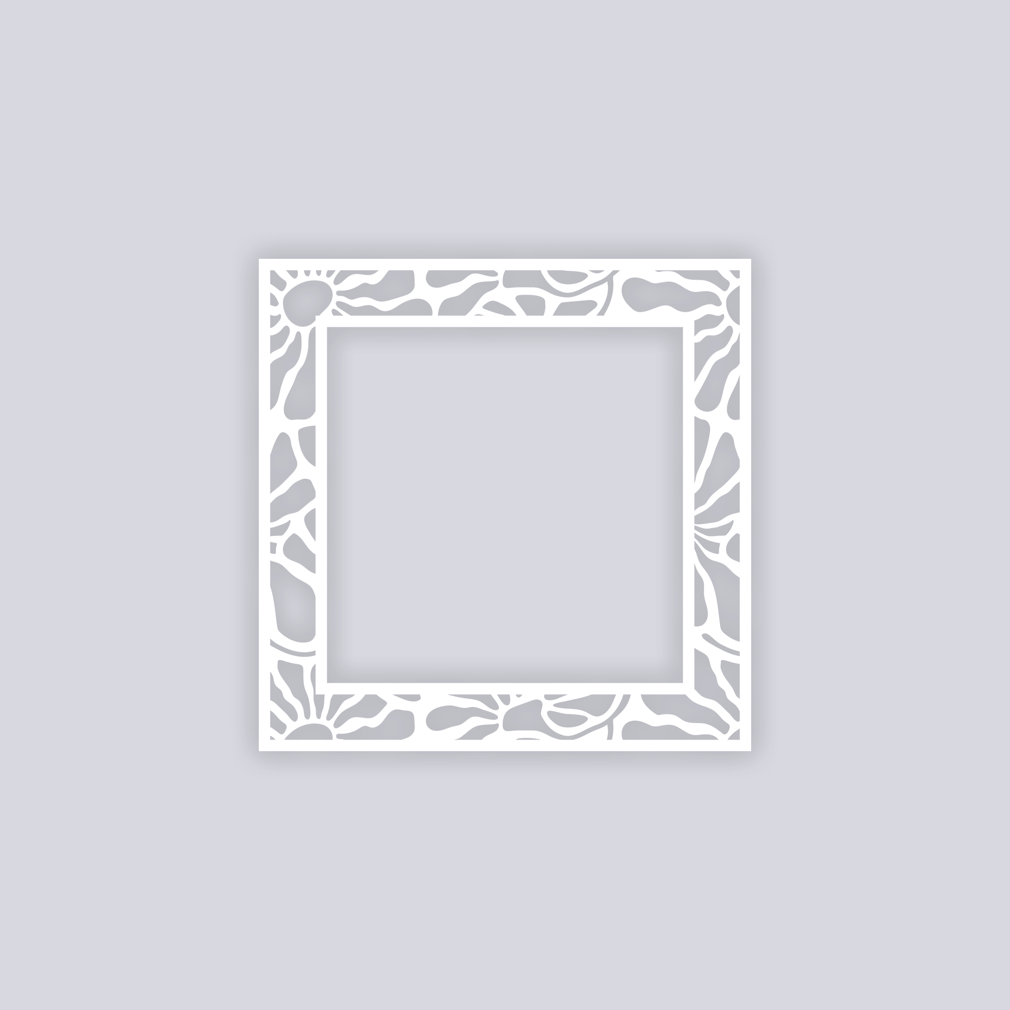 Abstract Floral Square Rim Clay Stencil