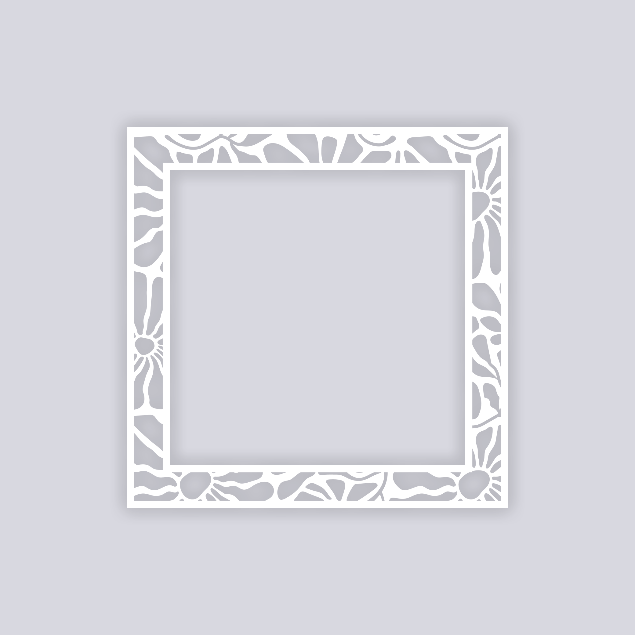 Abstract Floral Square Rim Clay Stencil