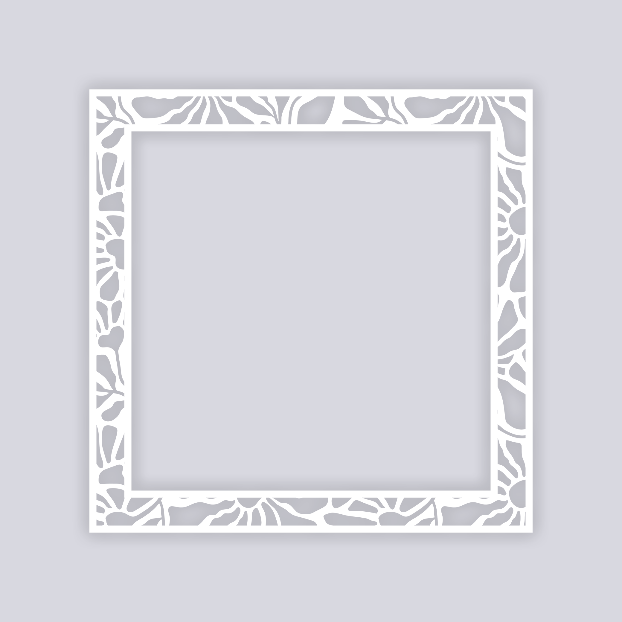 Abstract Floral Square Rim Clay Stencil