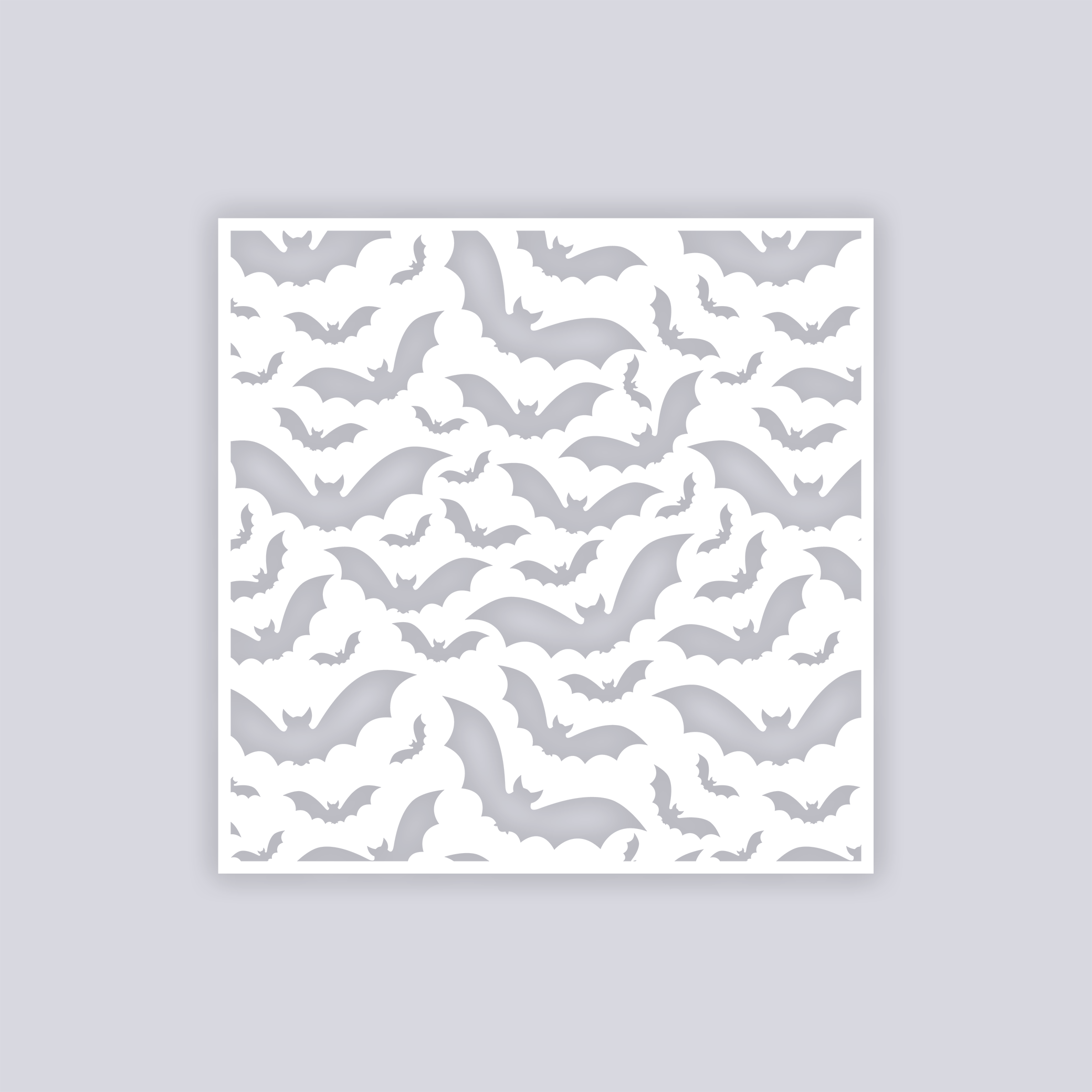 Bats Square Clay Stencil