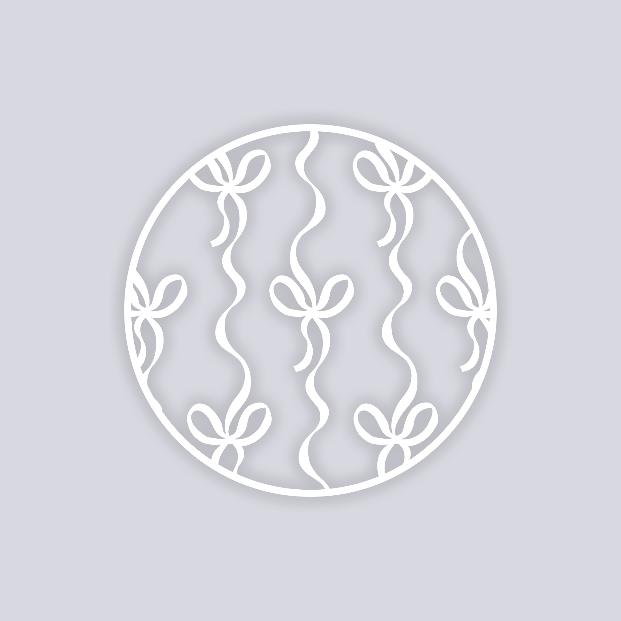 Bow Lines Circle Clay Stencil