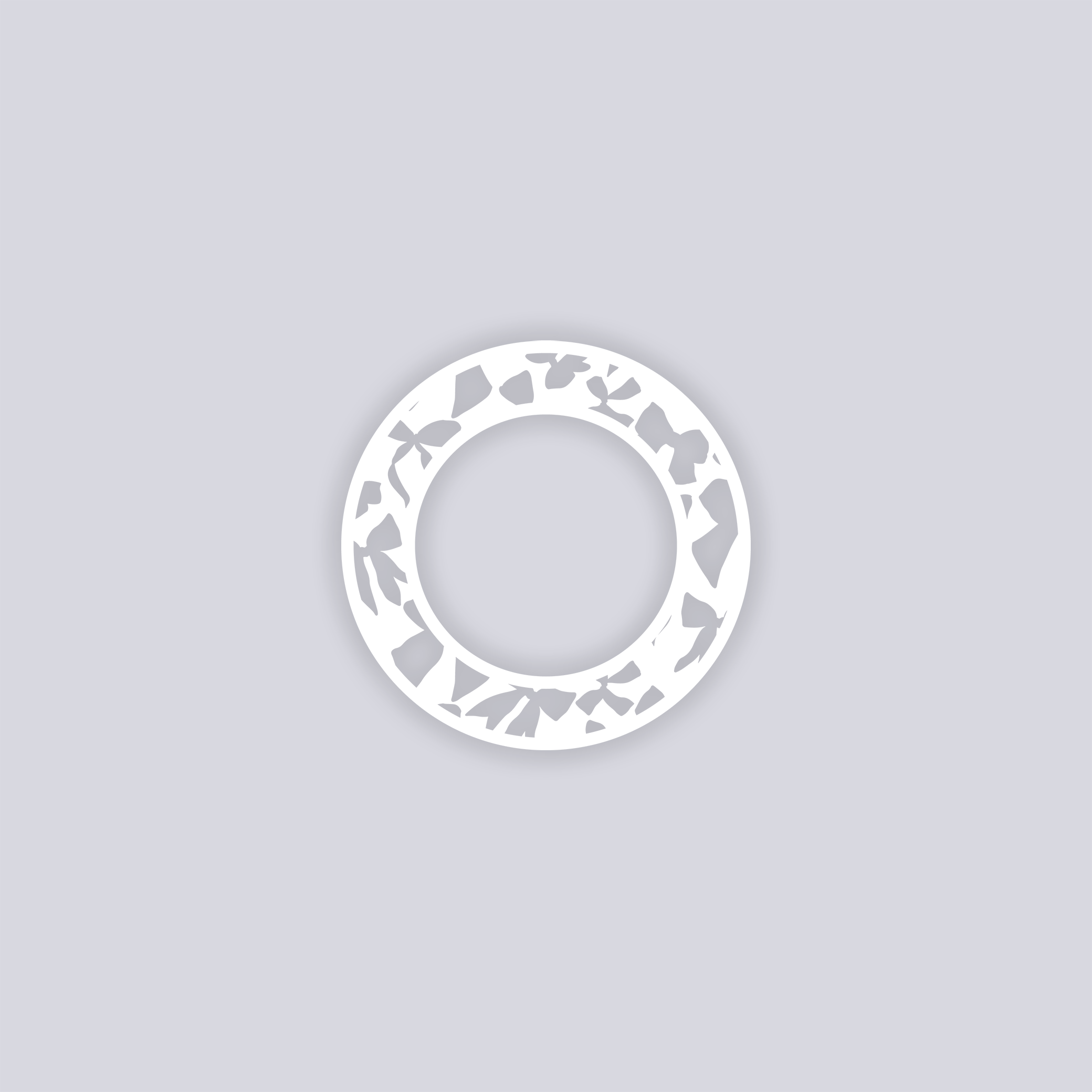 Bows Circle Rim Clay Stencil