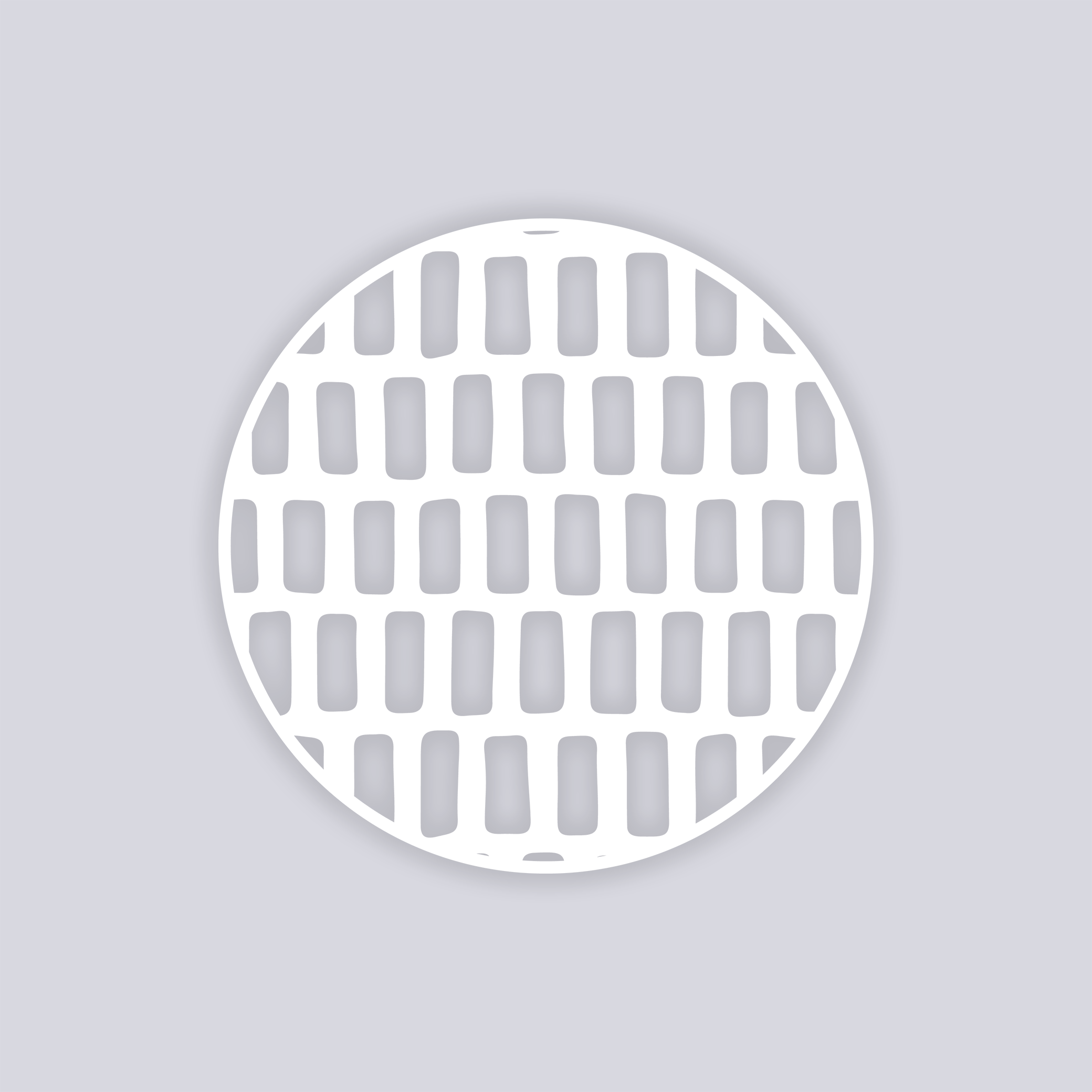 Brick Grid Circle Clay Stencil