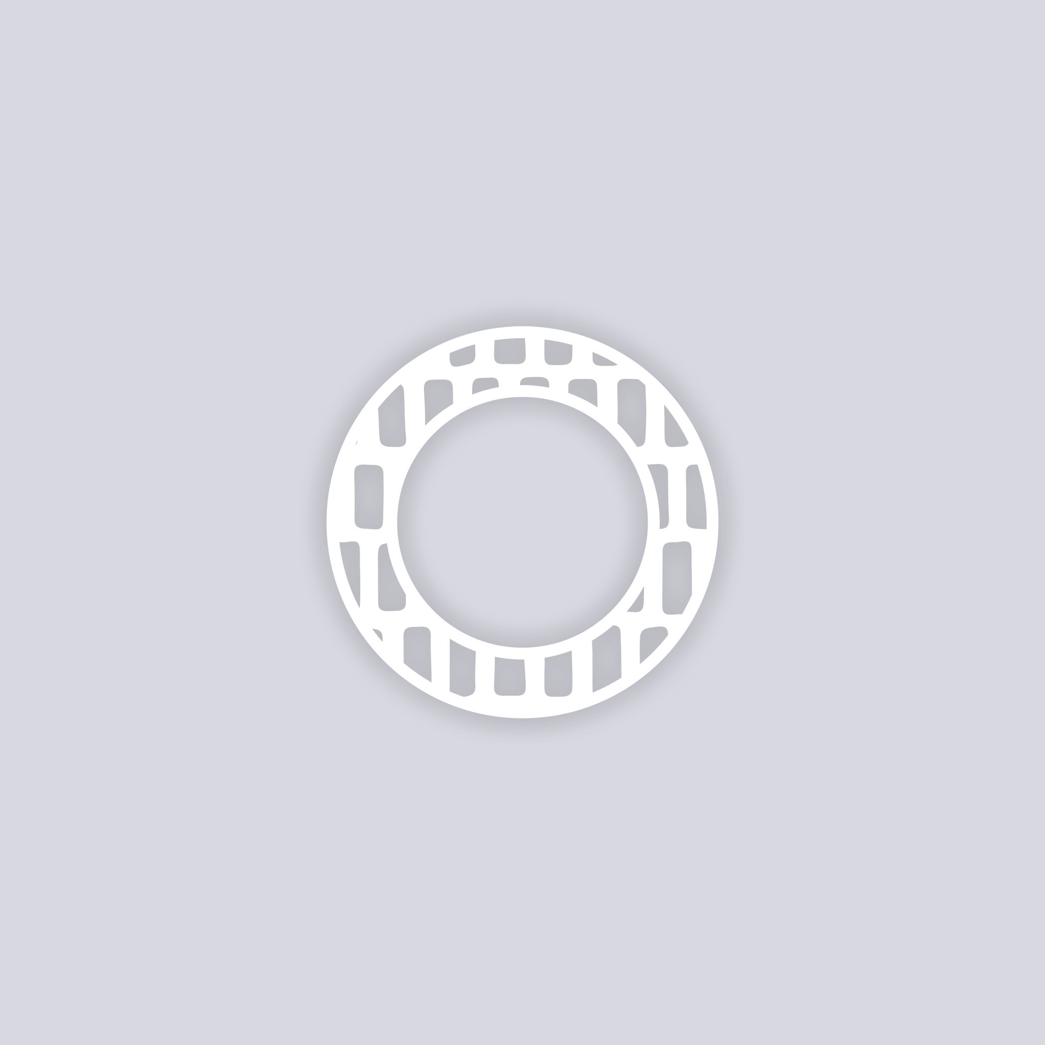 Brick Grid Circle Rim Clay Stencil