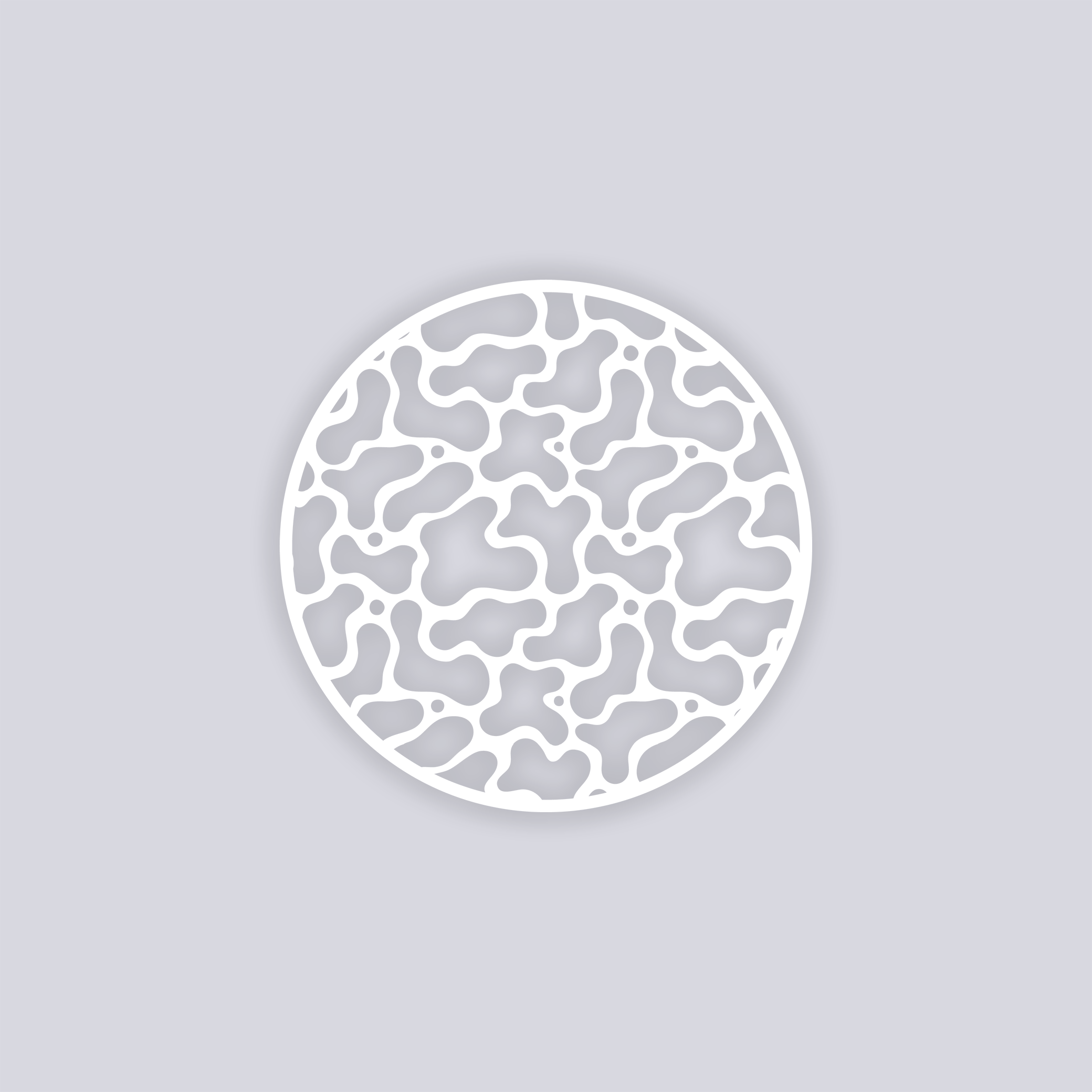 Coral Reef Circle Clay Stencil