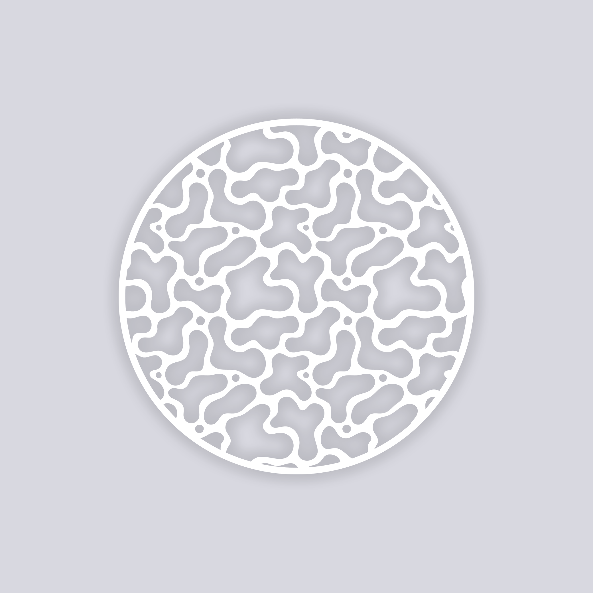 Coral Reef Circle Clay Stencil