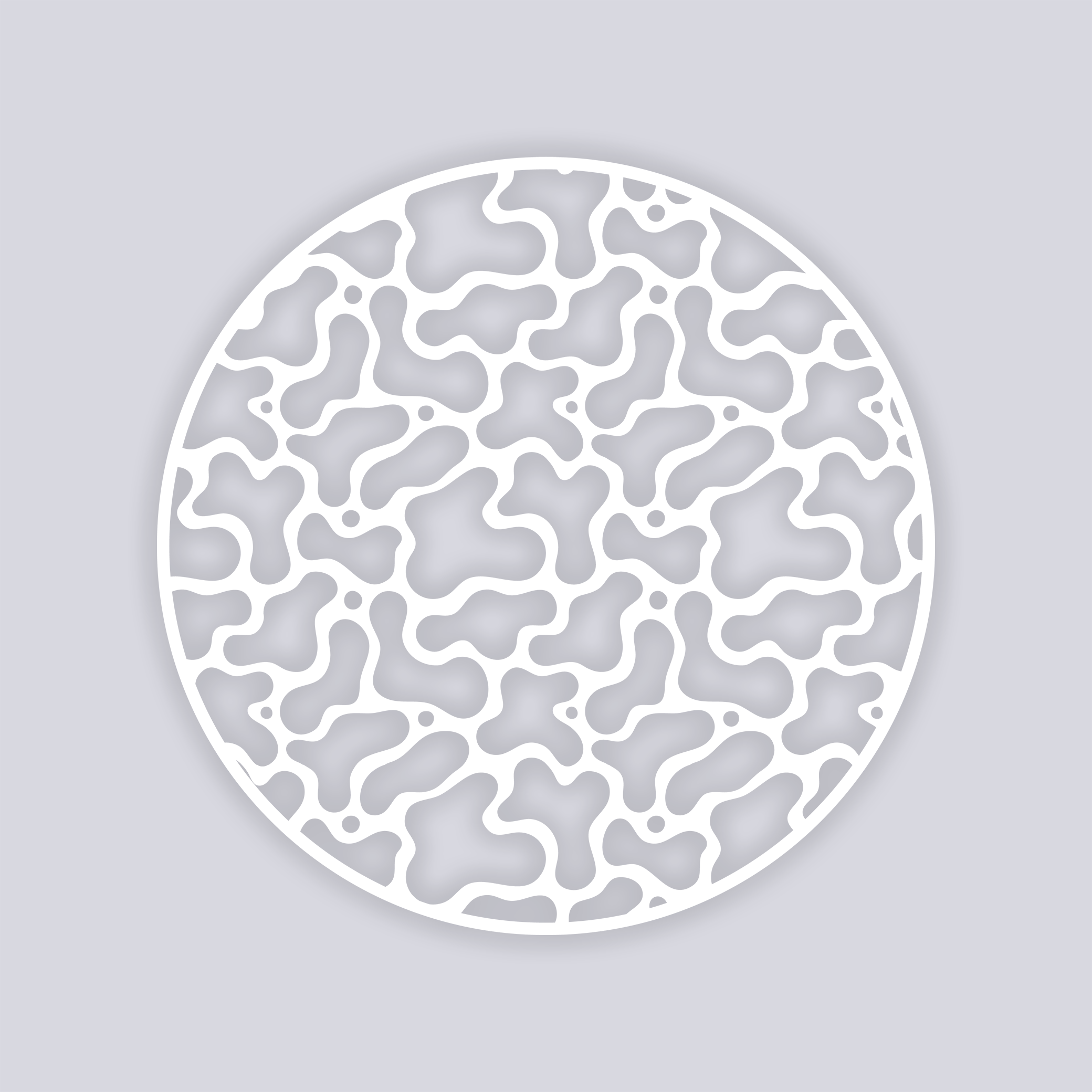 Coral Reef Circle Clay Stencil