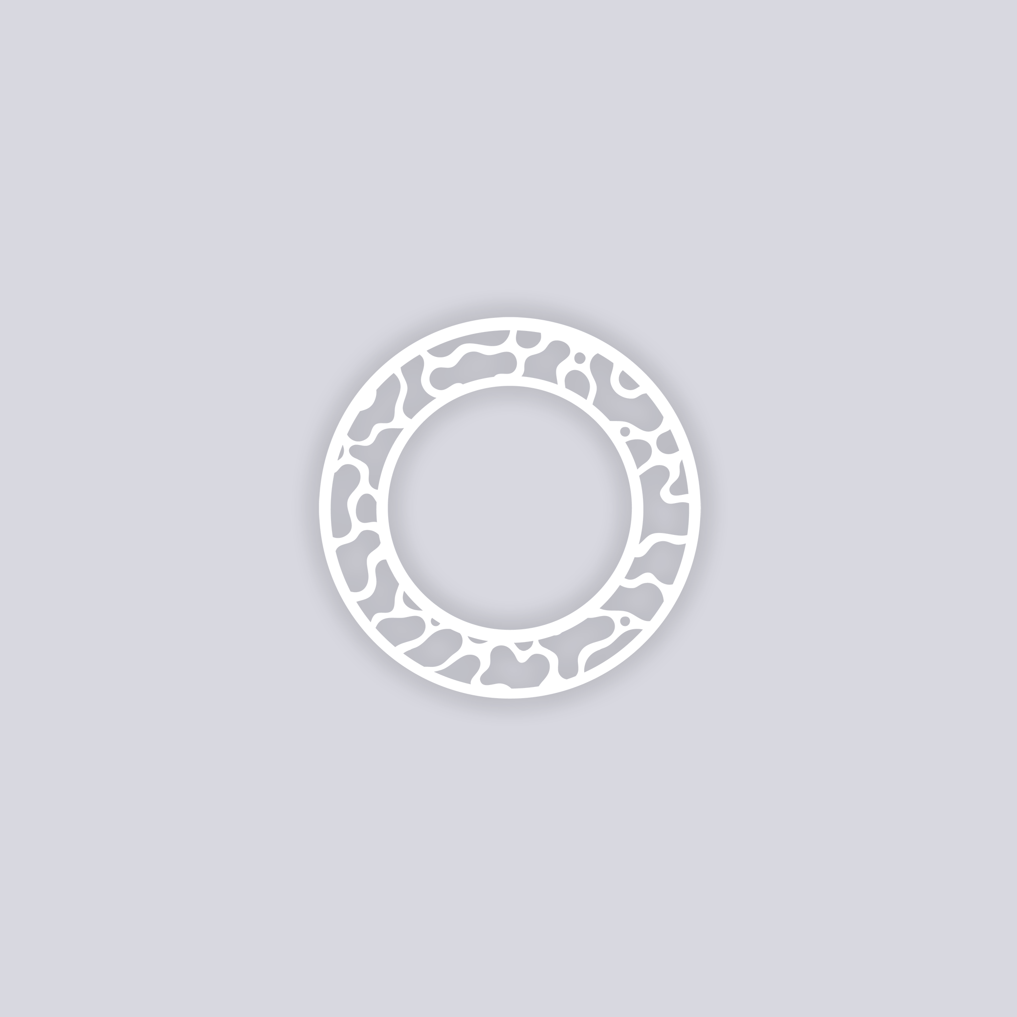 Coral Reef Circle Rim Clay Stencil
