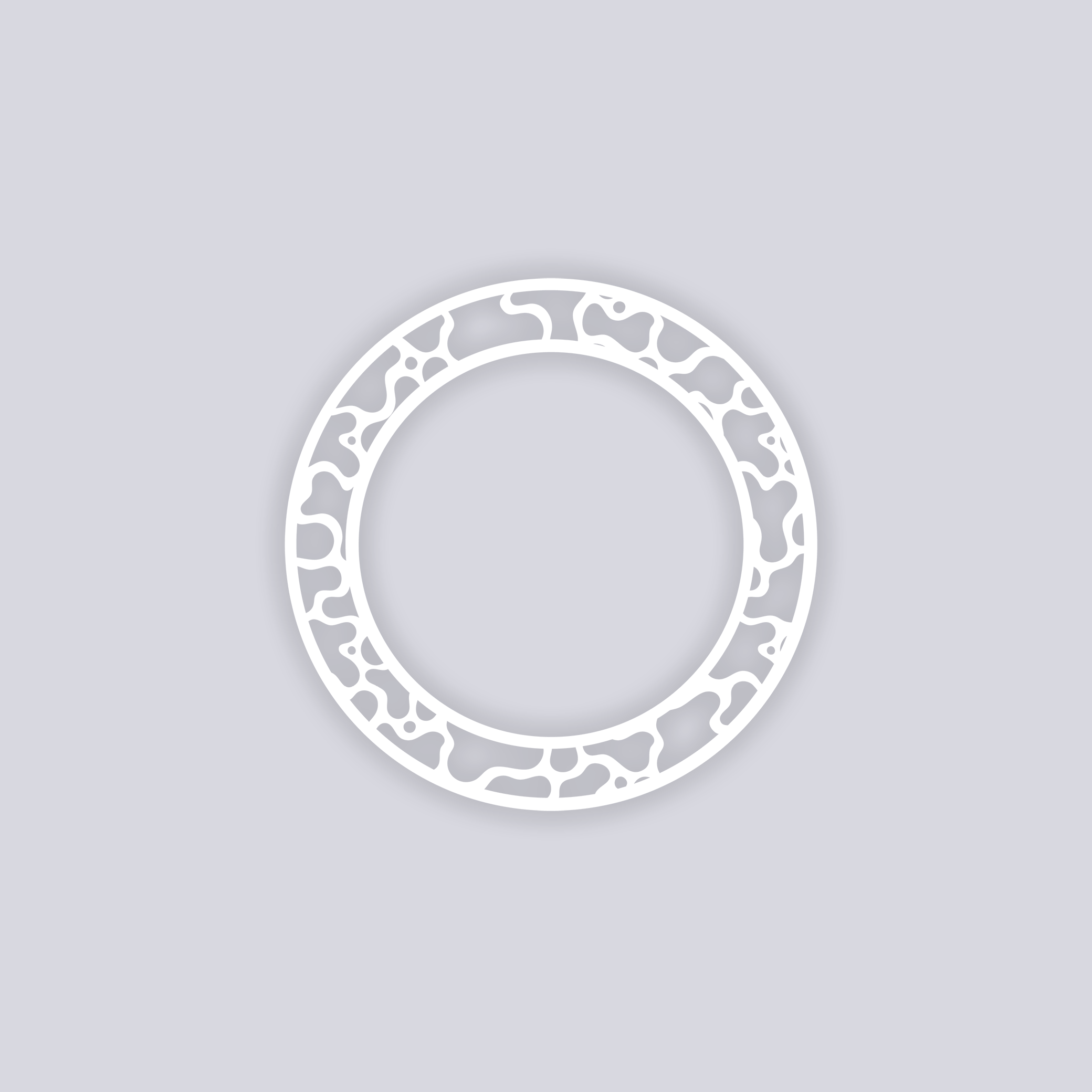 Coral Reef Circle Rim Clay Stencil