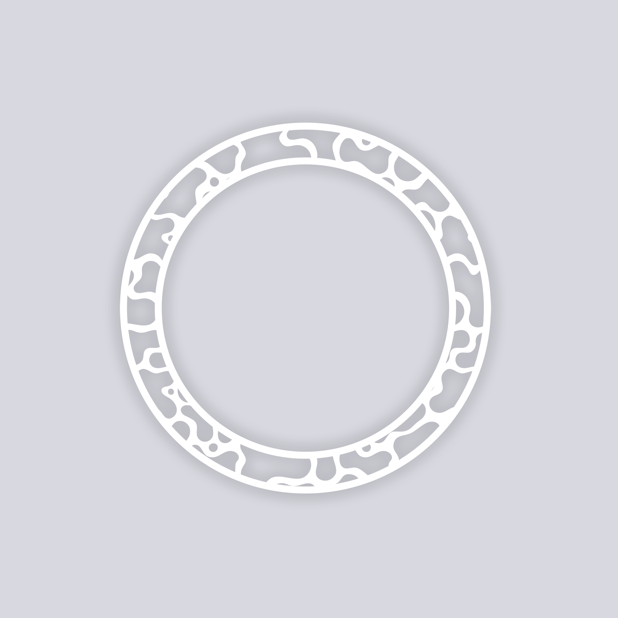 Coral Reef Circle Rim Clay Stencil