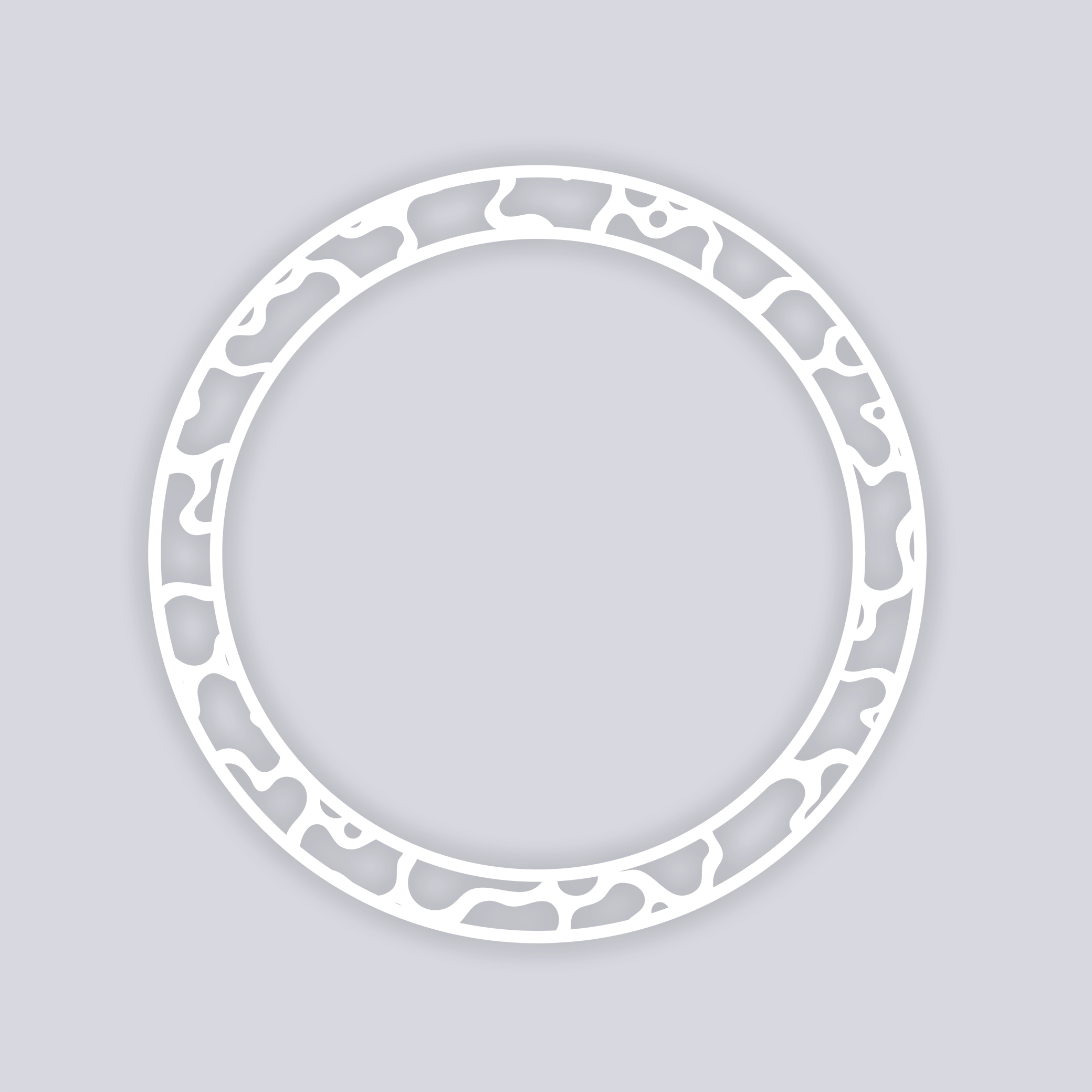 Coral Reef Circle Rim Clay Stencil