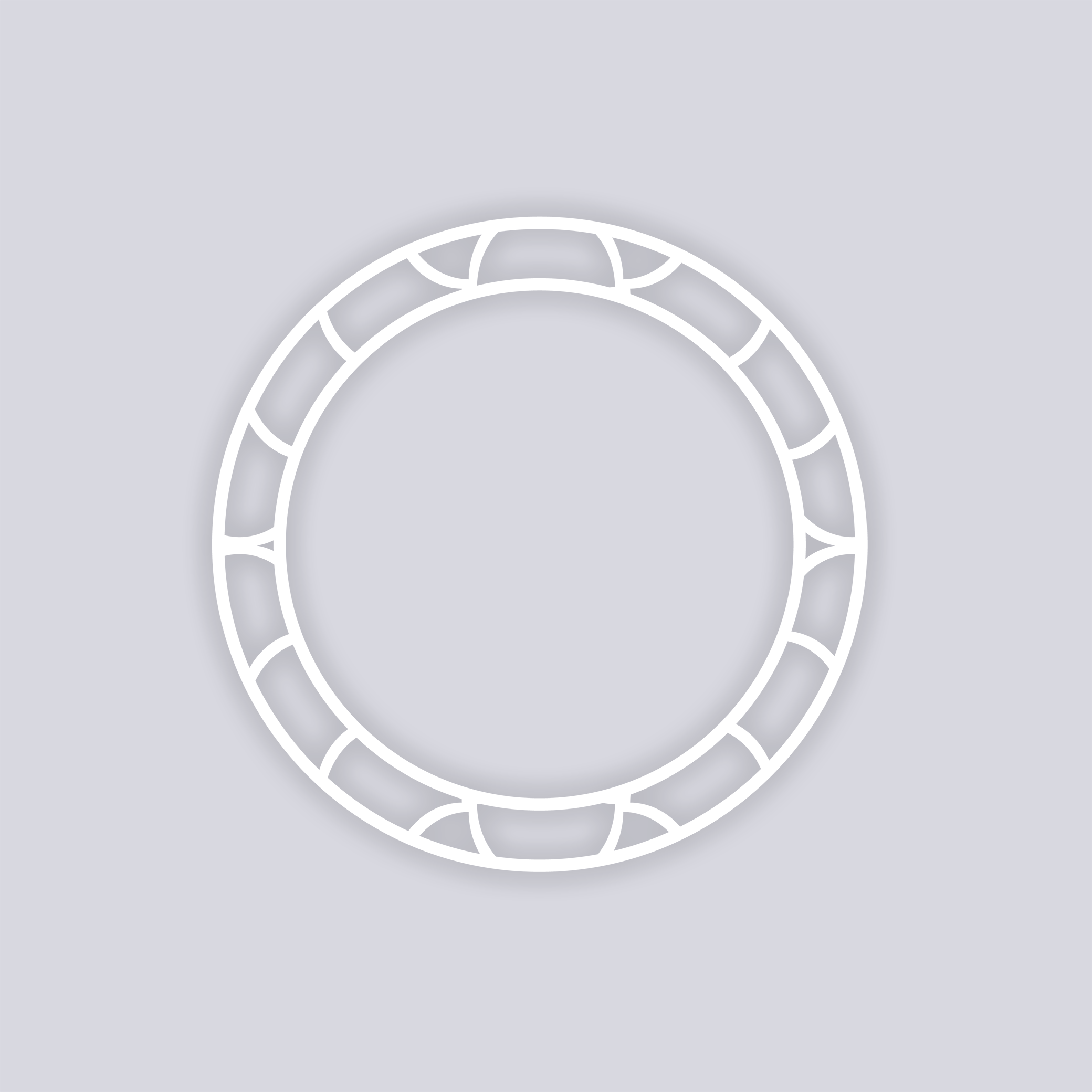 Crescent Moons Circle Rim Clay Stencil