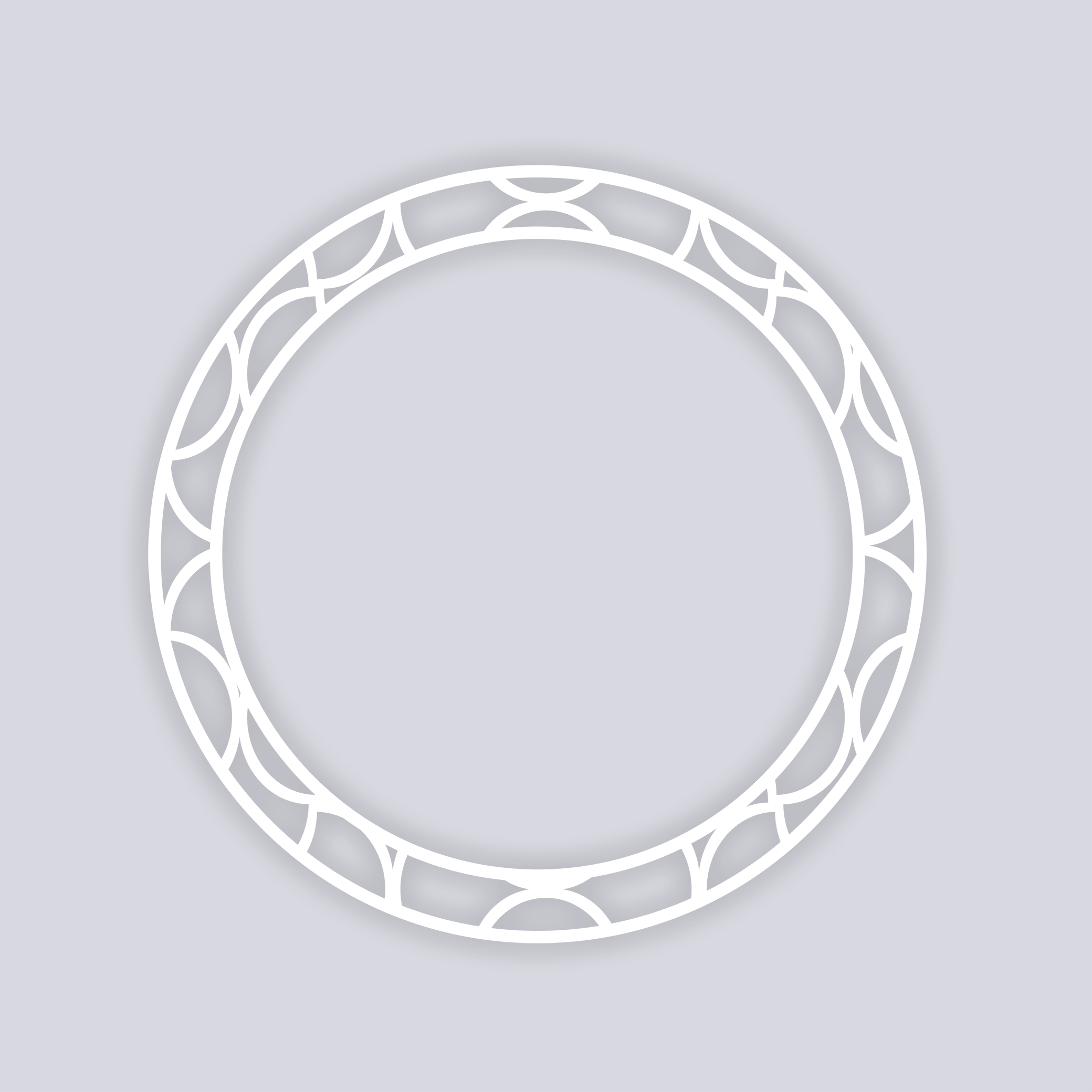 Crescent Moons Circle Rim Clay Stencil
