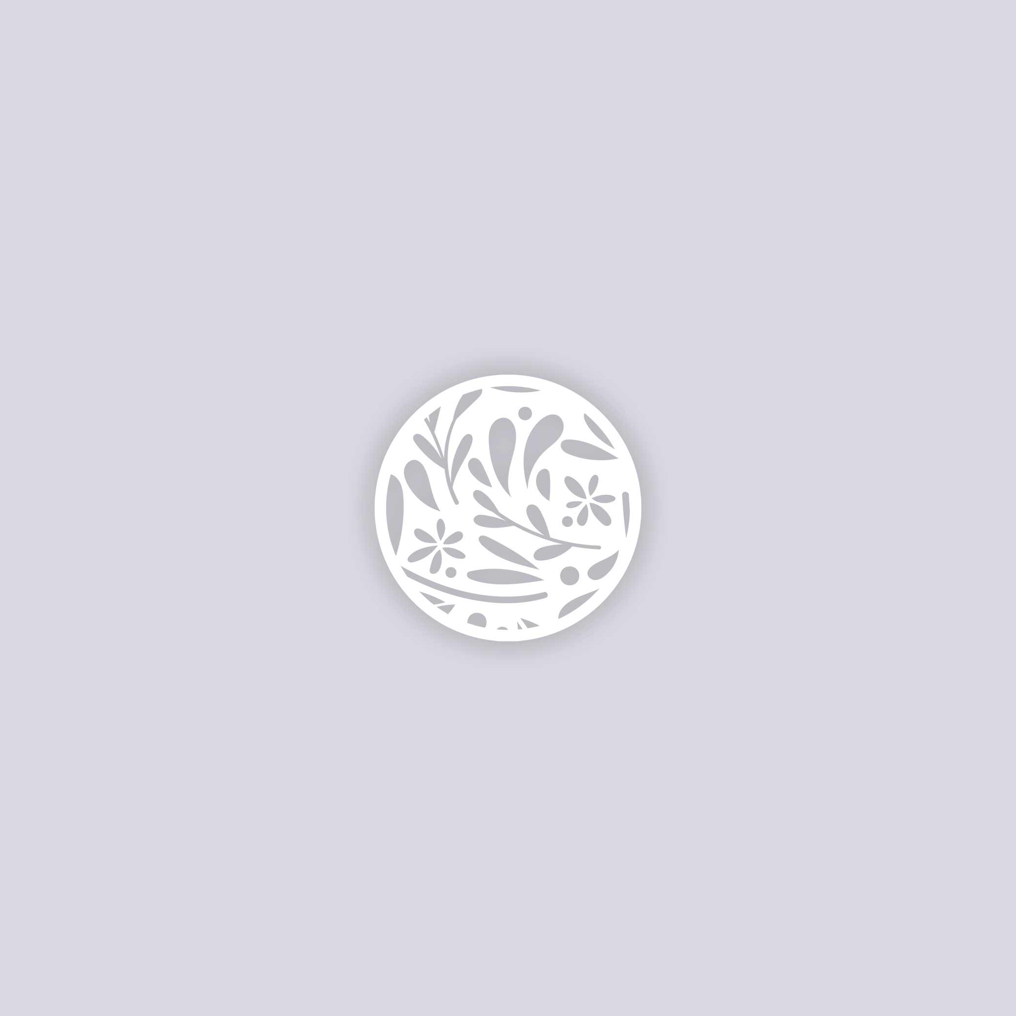 Floral Garden Circle Clay Stencil