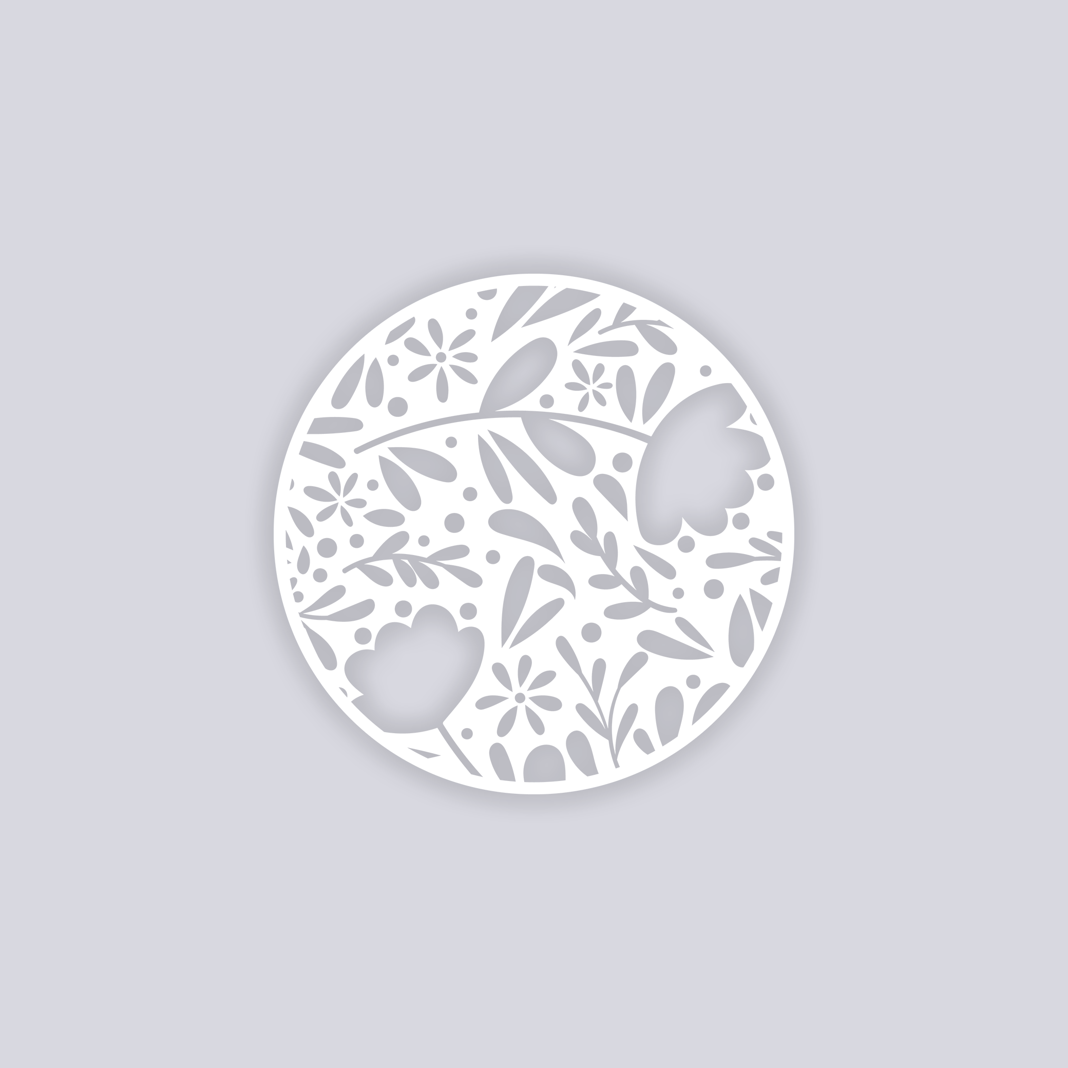 Floral Garden Circle Clay Stencil