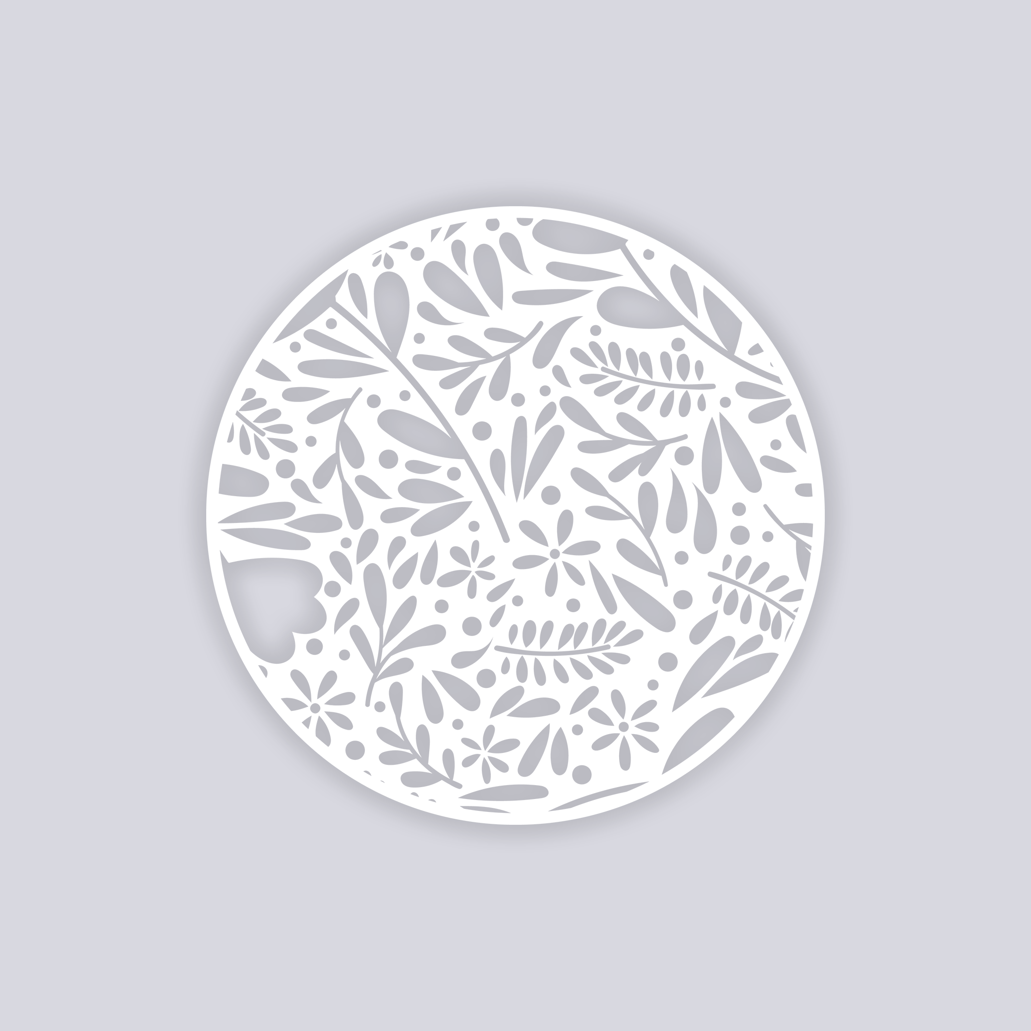 Floral Garden Circle Clay Stencil