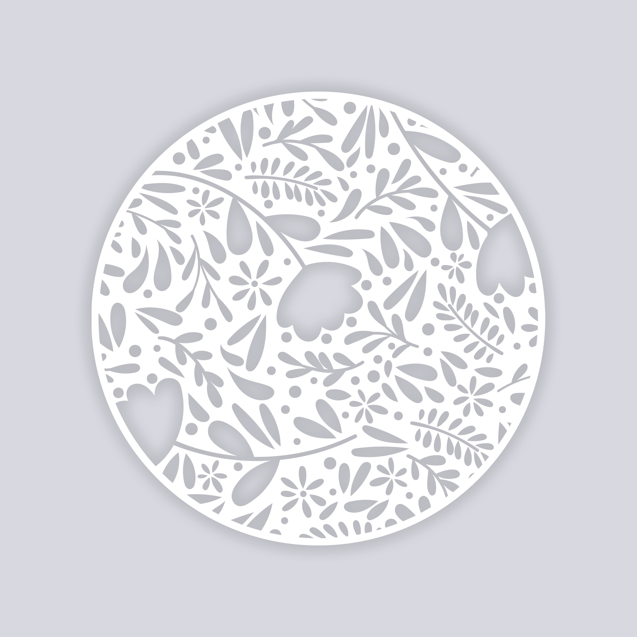 Floral Garden Circle Clay Stencil