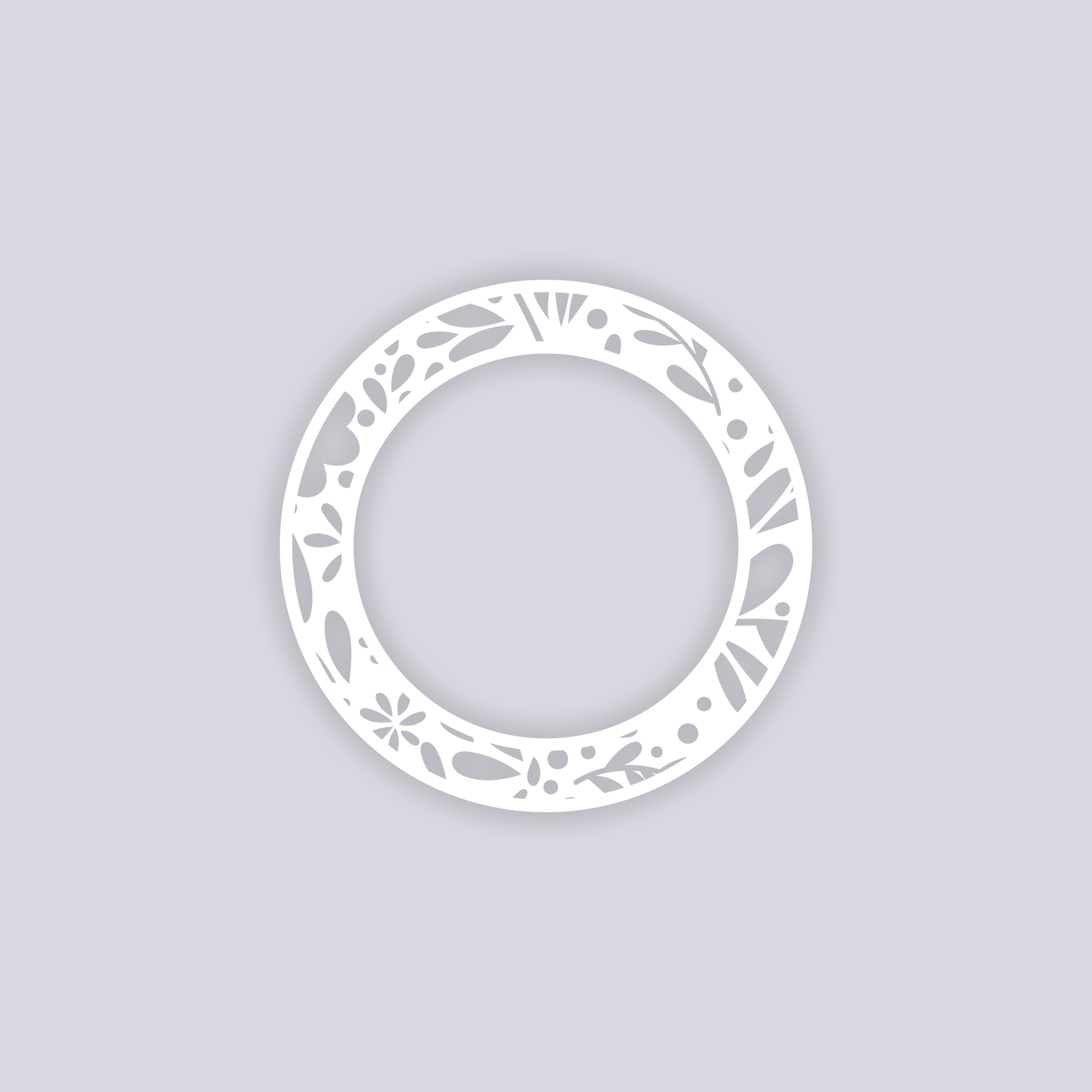 Floral Garden Circle Rim Clay Stencil