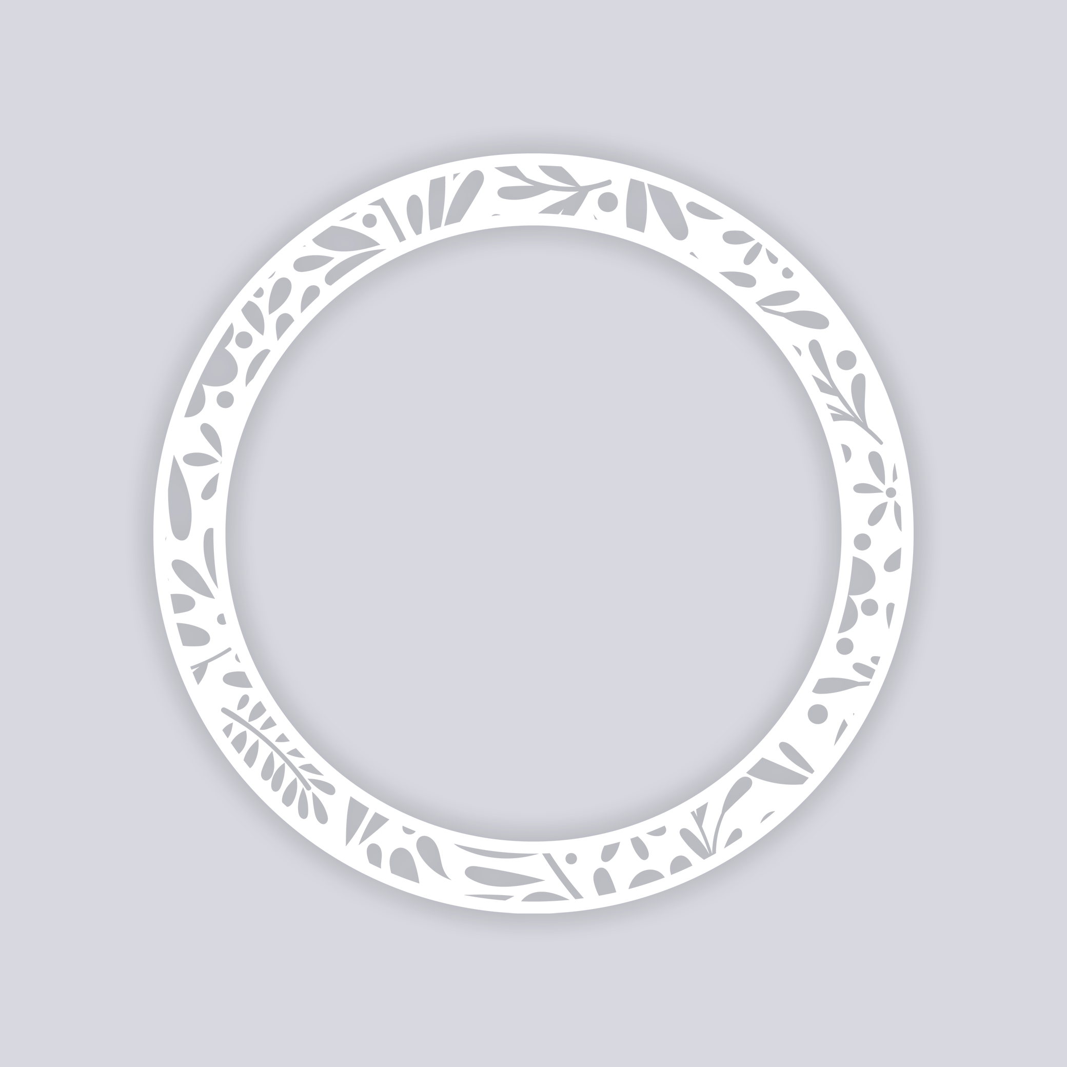 Floral Garden Circle Rim Clay Stencil