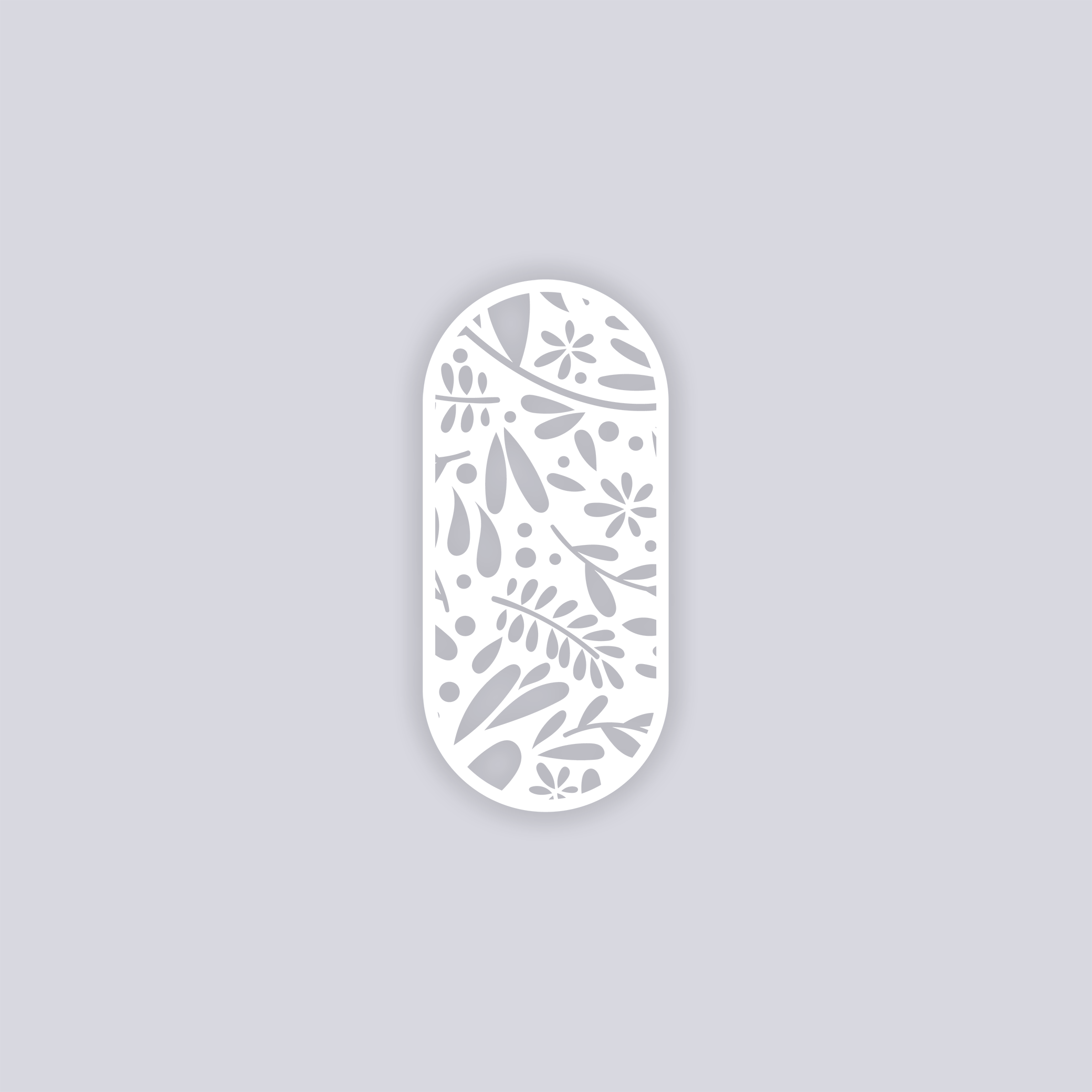 Floral Garden Rounded Rectangle Clay Stencil