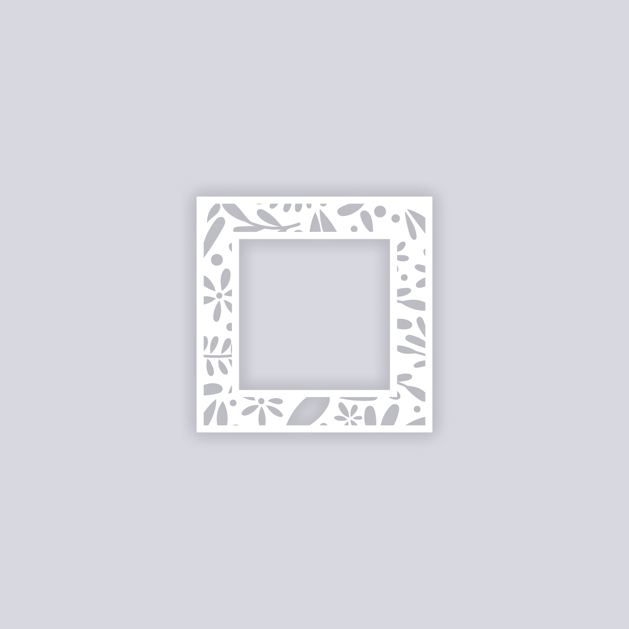 Floral Garden Square Rim Clay Stencil