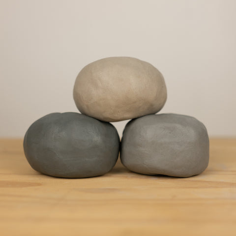 Colored Stoneware 3 Pack: Black, Gray, Natural White