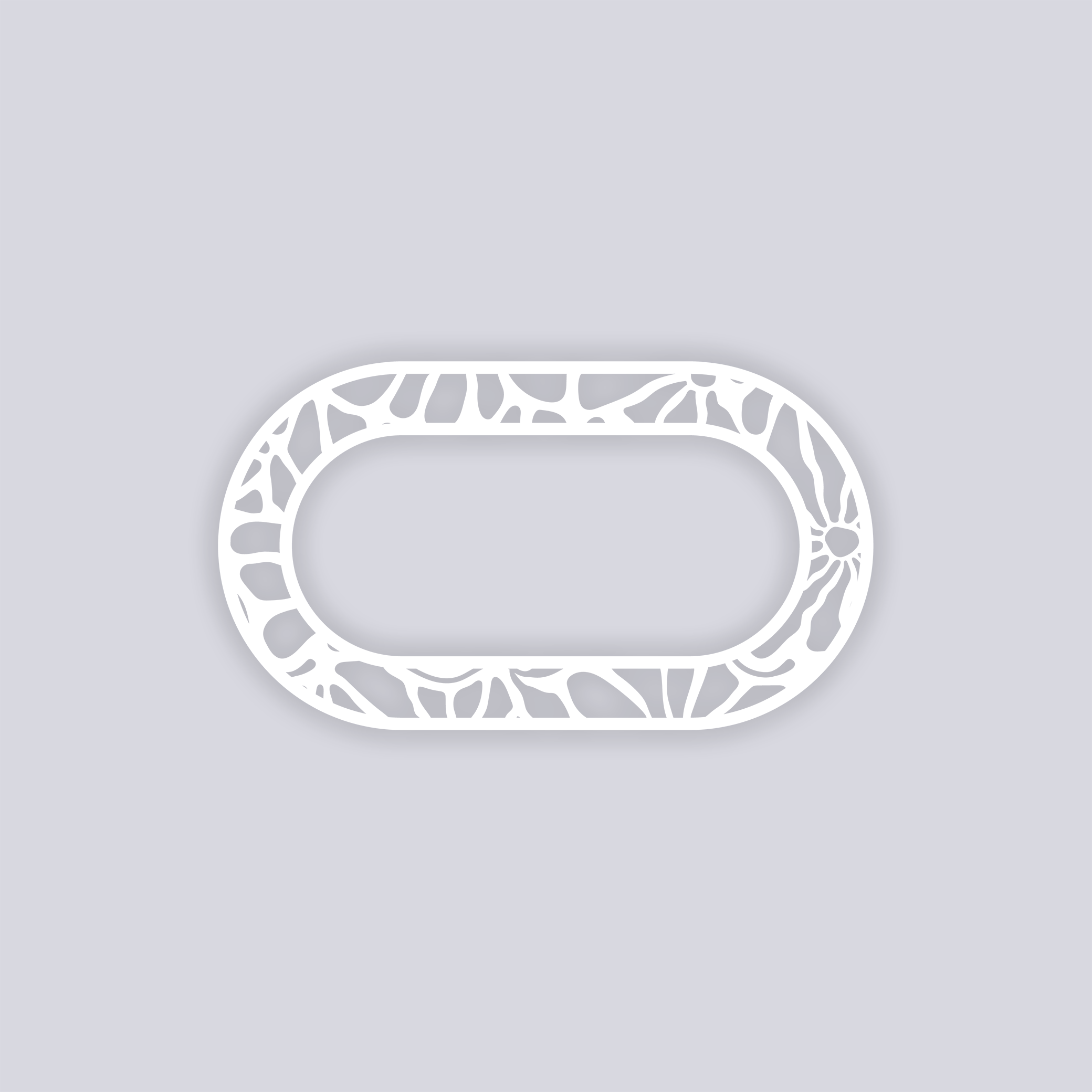 Abstract Floral Rounded Rectangle Rim Clay Stencil