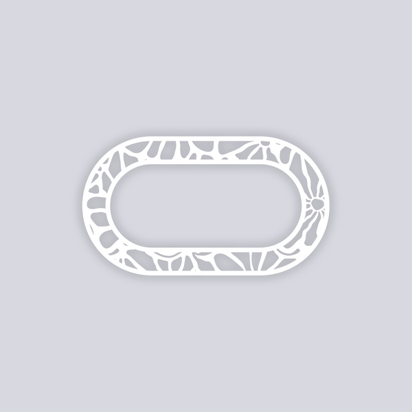 Abstract Floral Rounded Rectangle Rim Clay Stencil